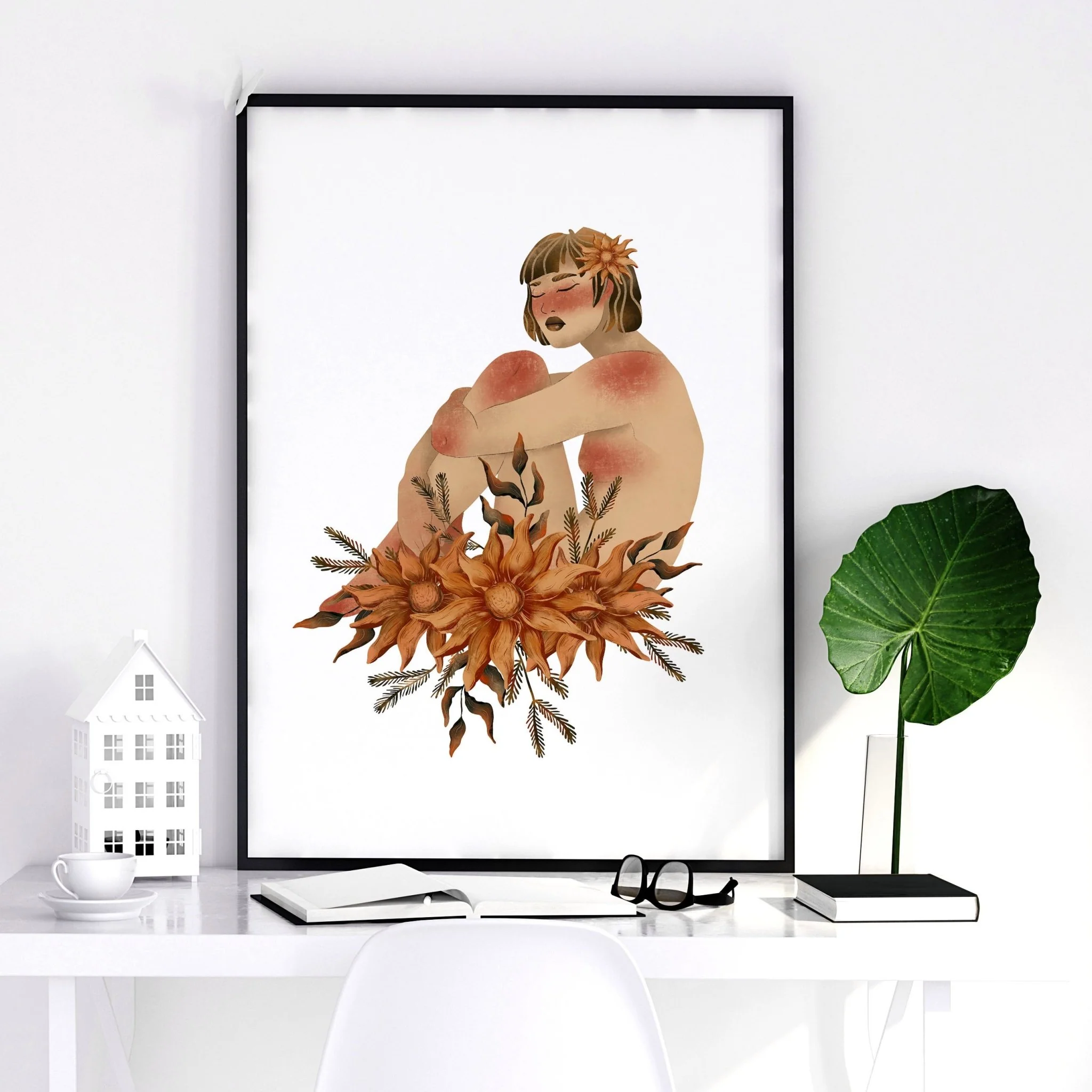 Framed pictures for bathrooms | set of 2 Ladies wall art prints - Image 4