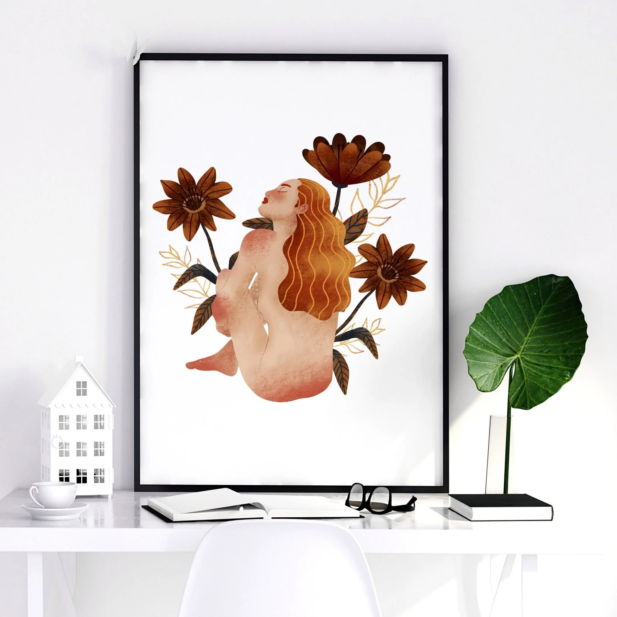 Framed pictures for bathrooms | set of 2 Ladies wall art prints - Image 5