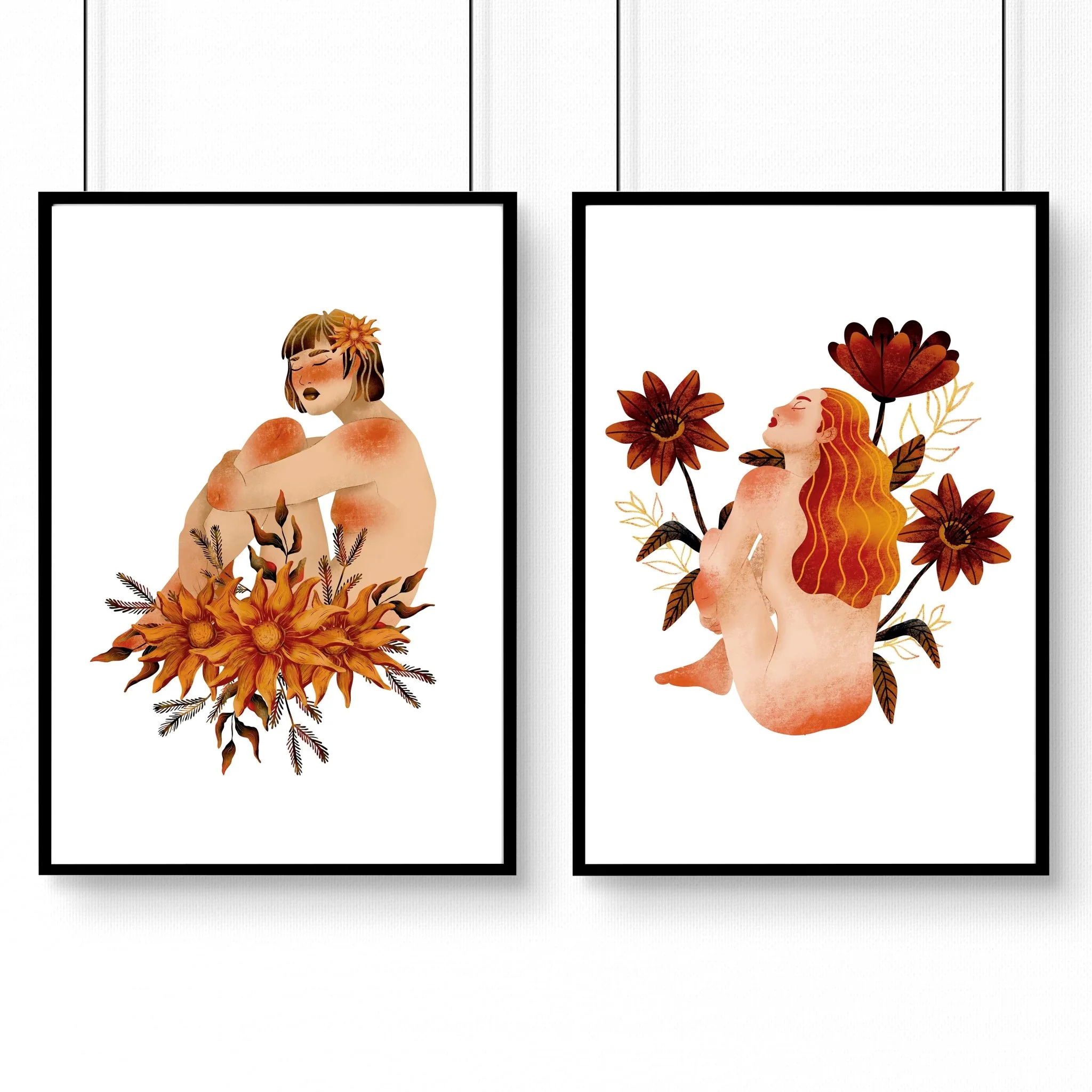 Framed pictures for bathrooms | set of 2 Ladies wall art prints - Image 7