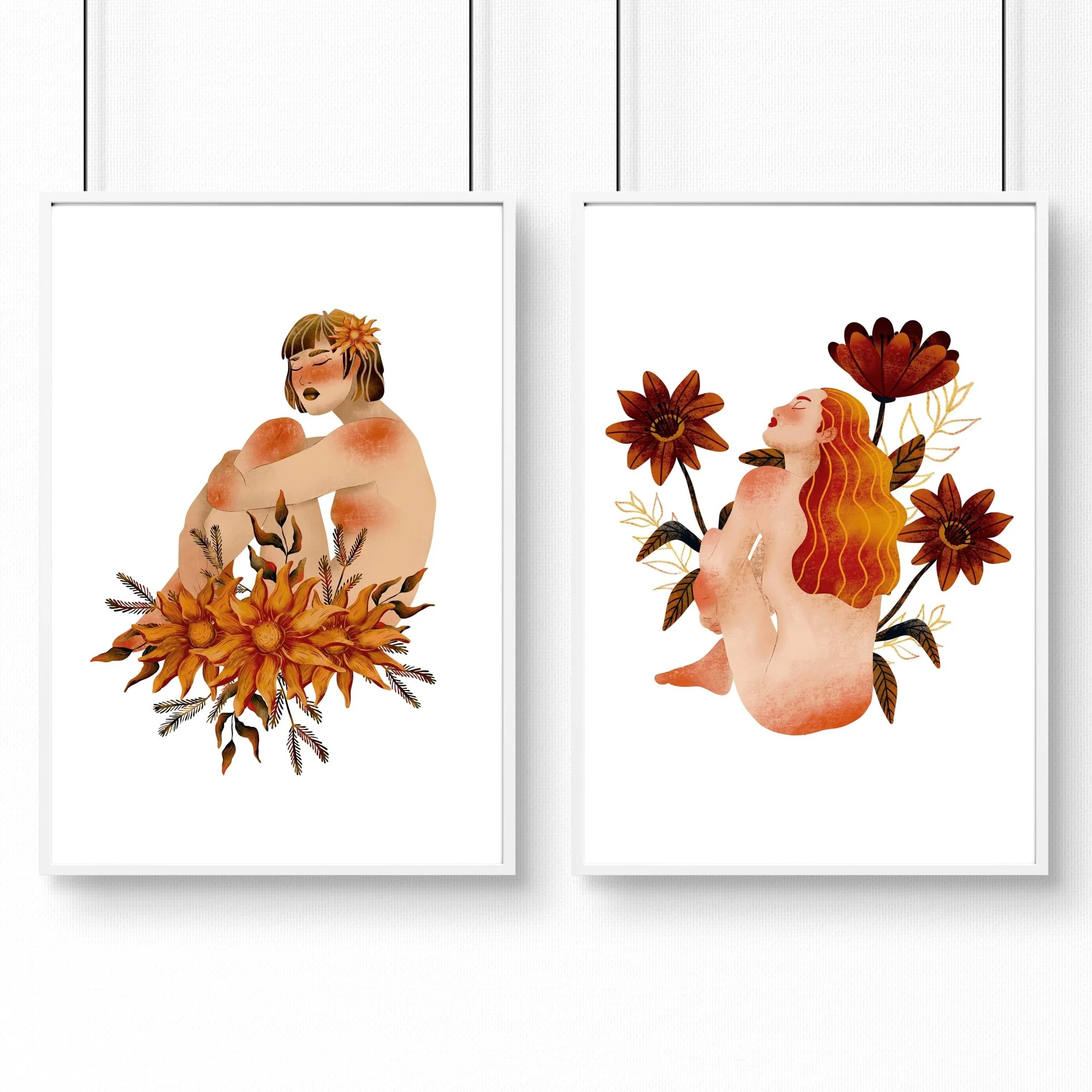 Framed pictures for bathrooms | set of 2 Ladies wall art prints - Image 8