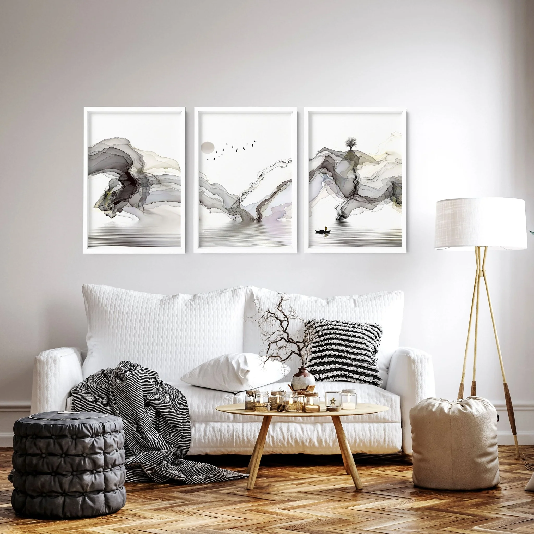 Framed Pictures For Living Room | Set of 3 wall art prints - Image 4
