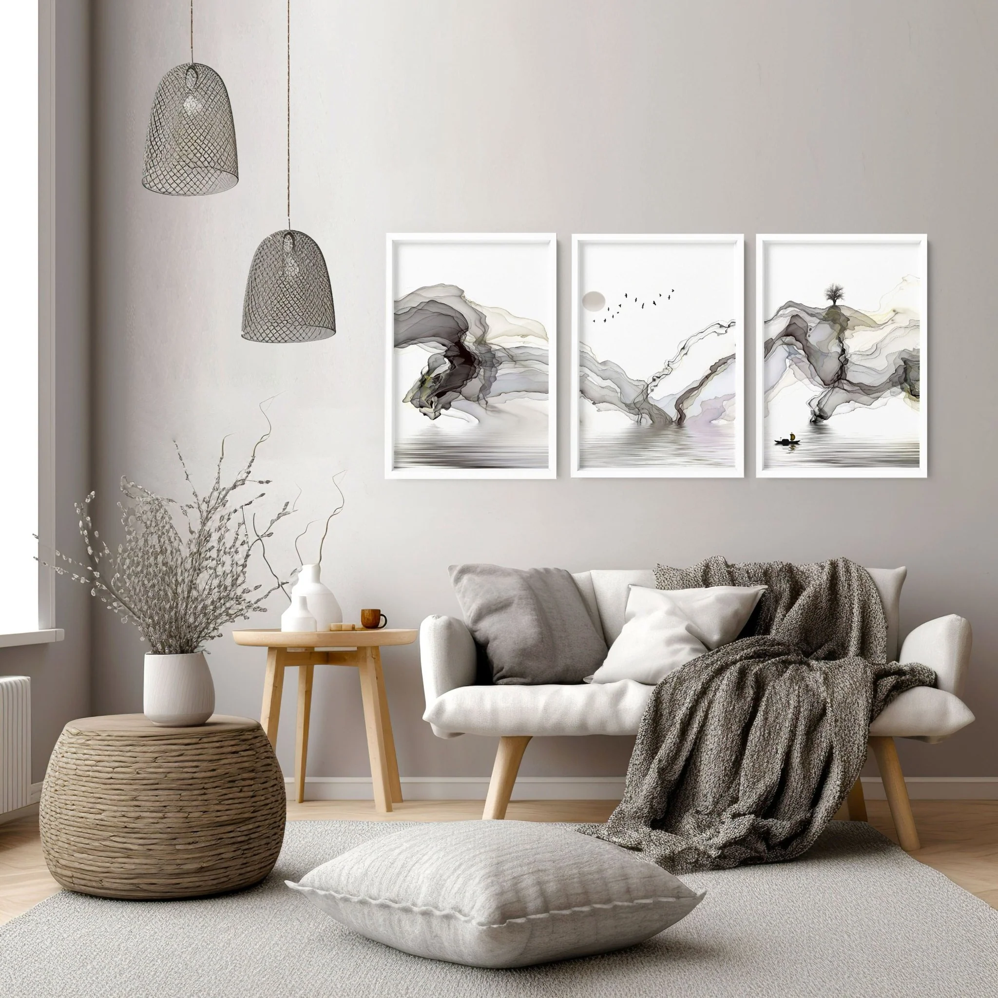 Framed Pictures For Living Room | Set of 3 wall art prints - Image 5