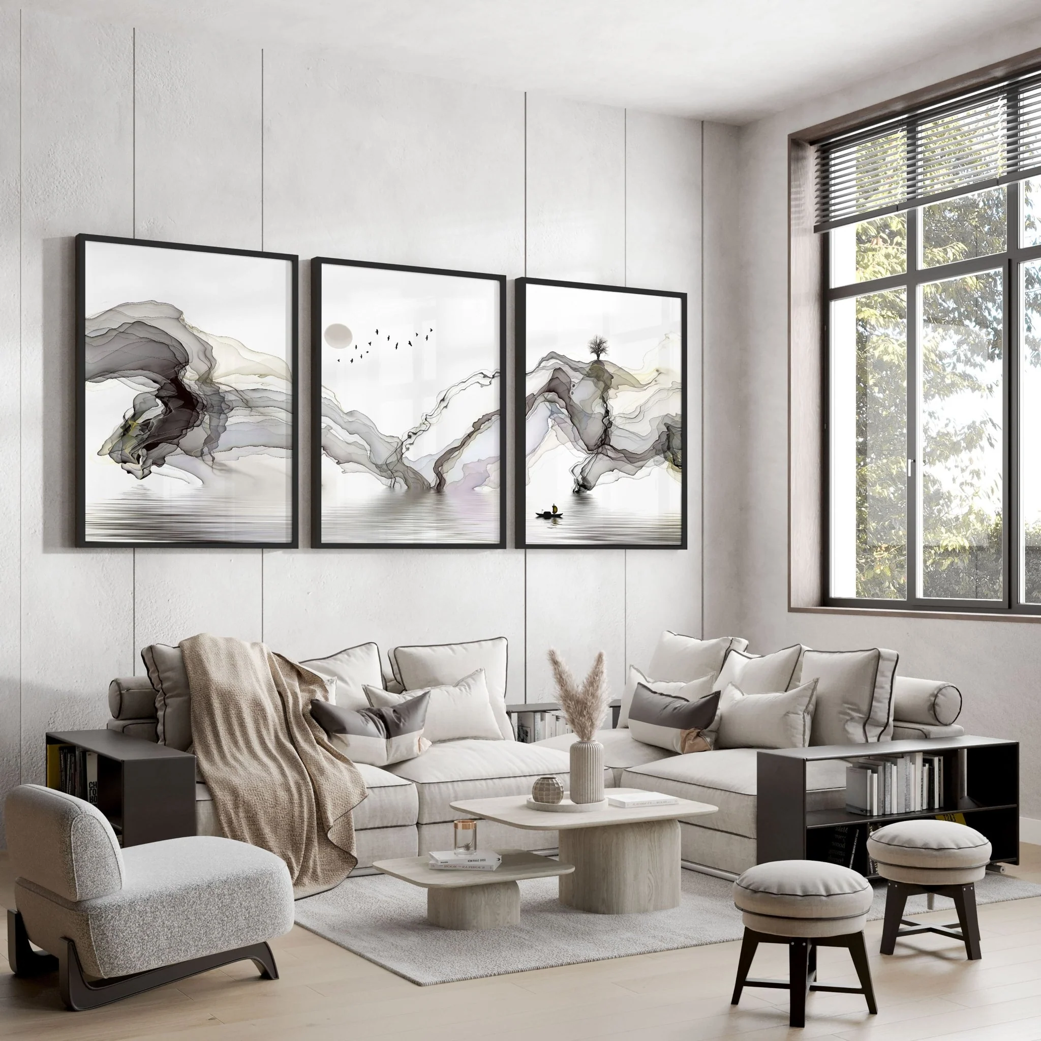 Framed Pictures For Living Room | Set of 3 wall art prints - Image 7