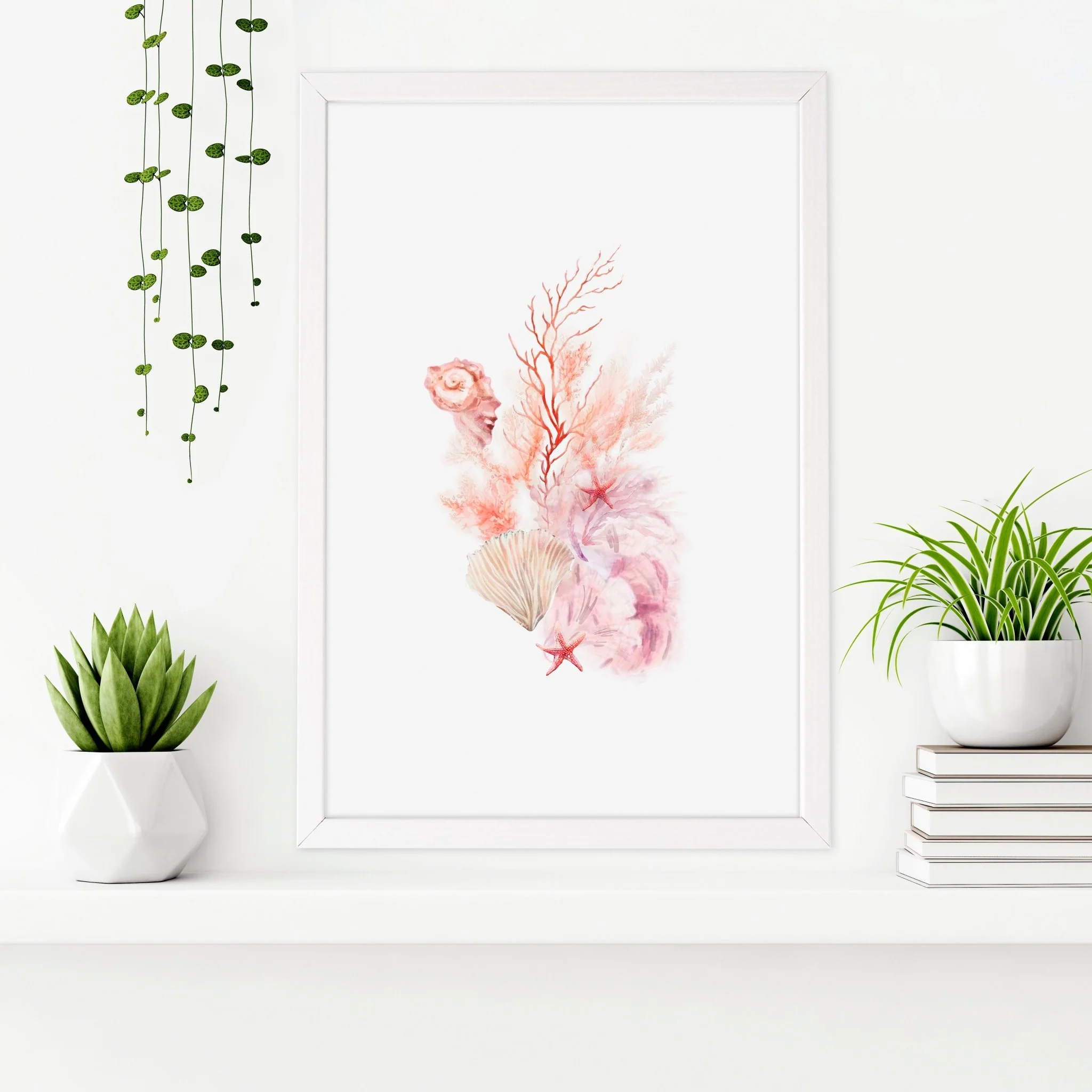 Framed Pictures For The Bathroom | Set of 3 Seashells Wall art Prints - Image 6