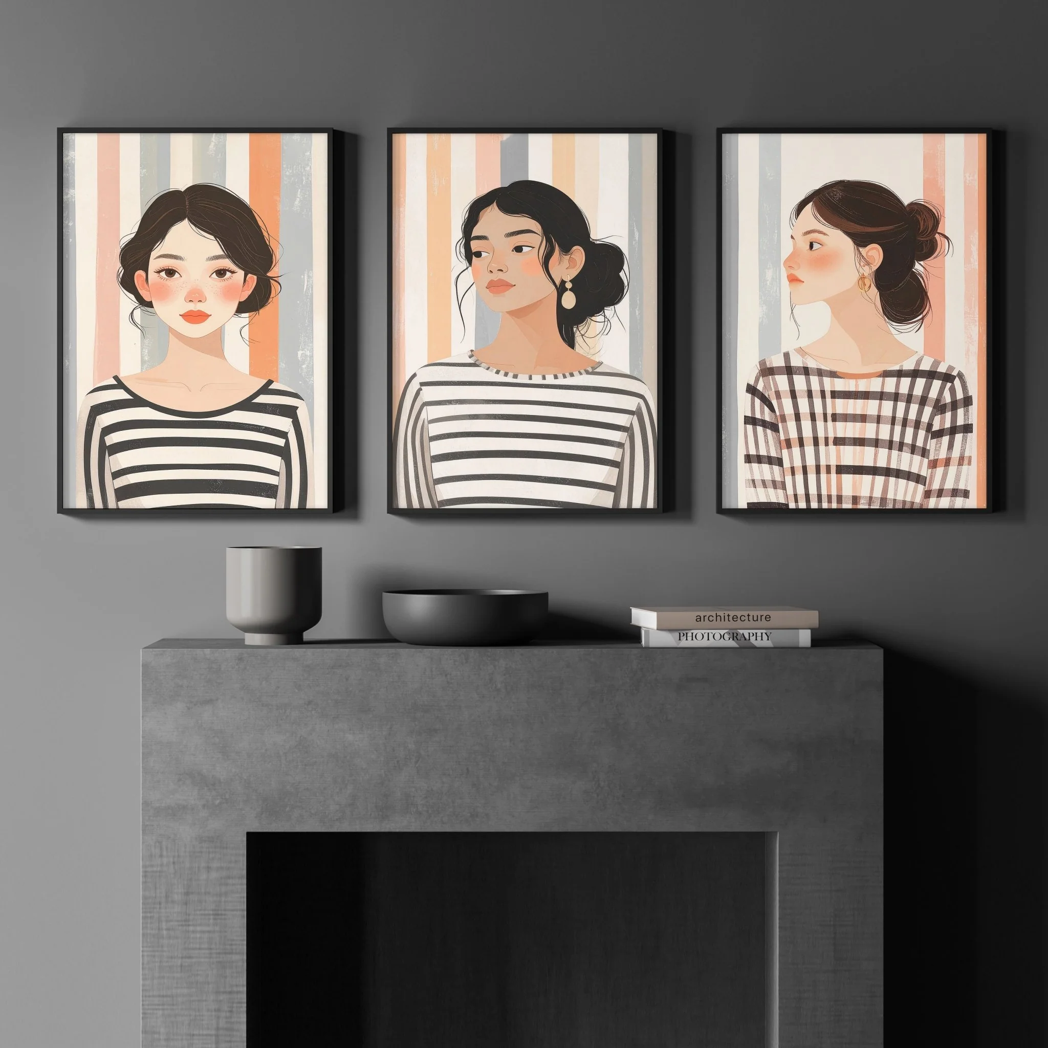 Framed Pictures For The Living Room | Set of 3 Boho Women Wall art Prints - Image 11