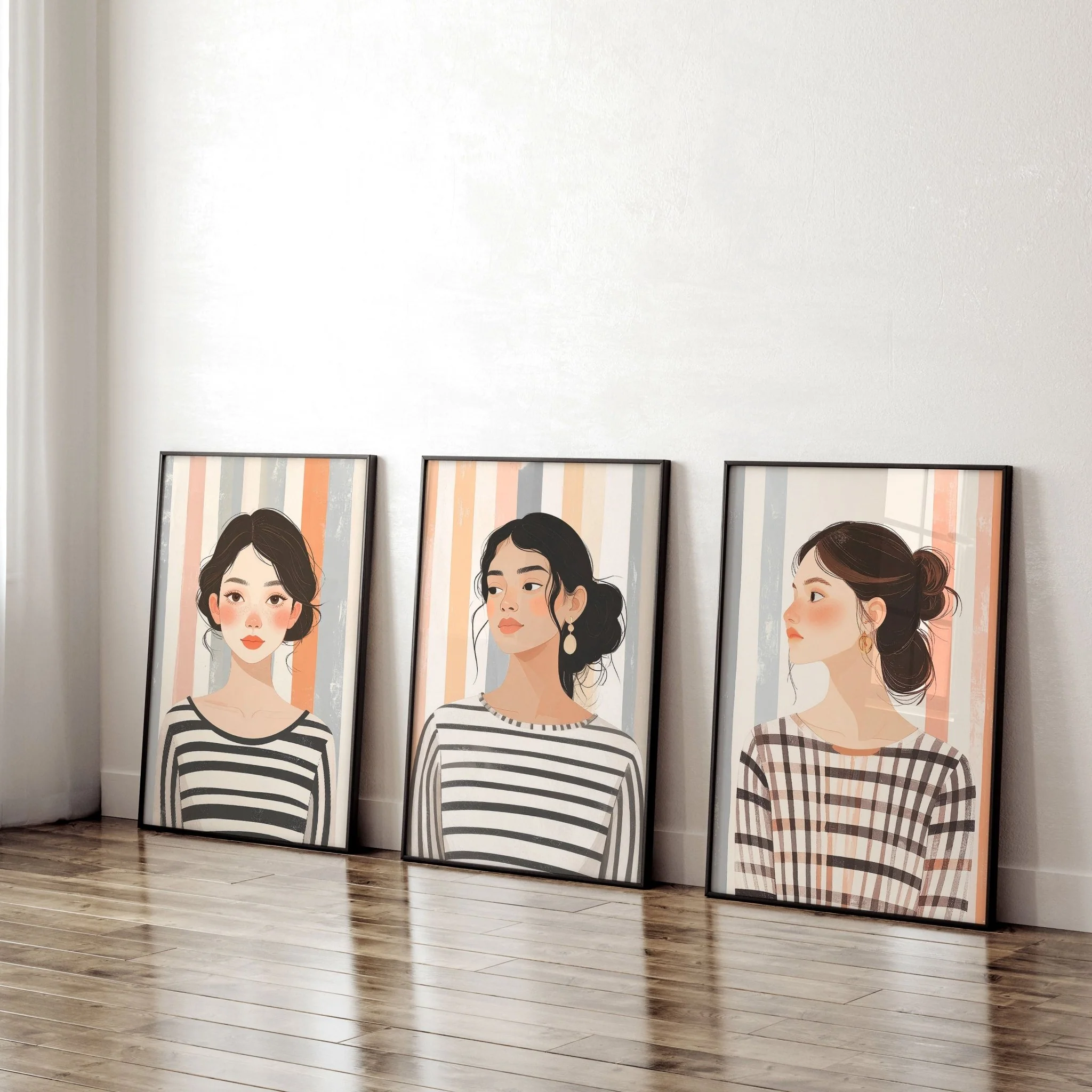 Framed Pictures For The Living Room | Set of 3 Boho Women Wall art Prints - Image 12