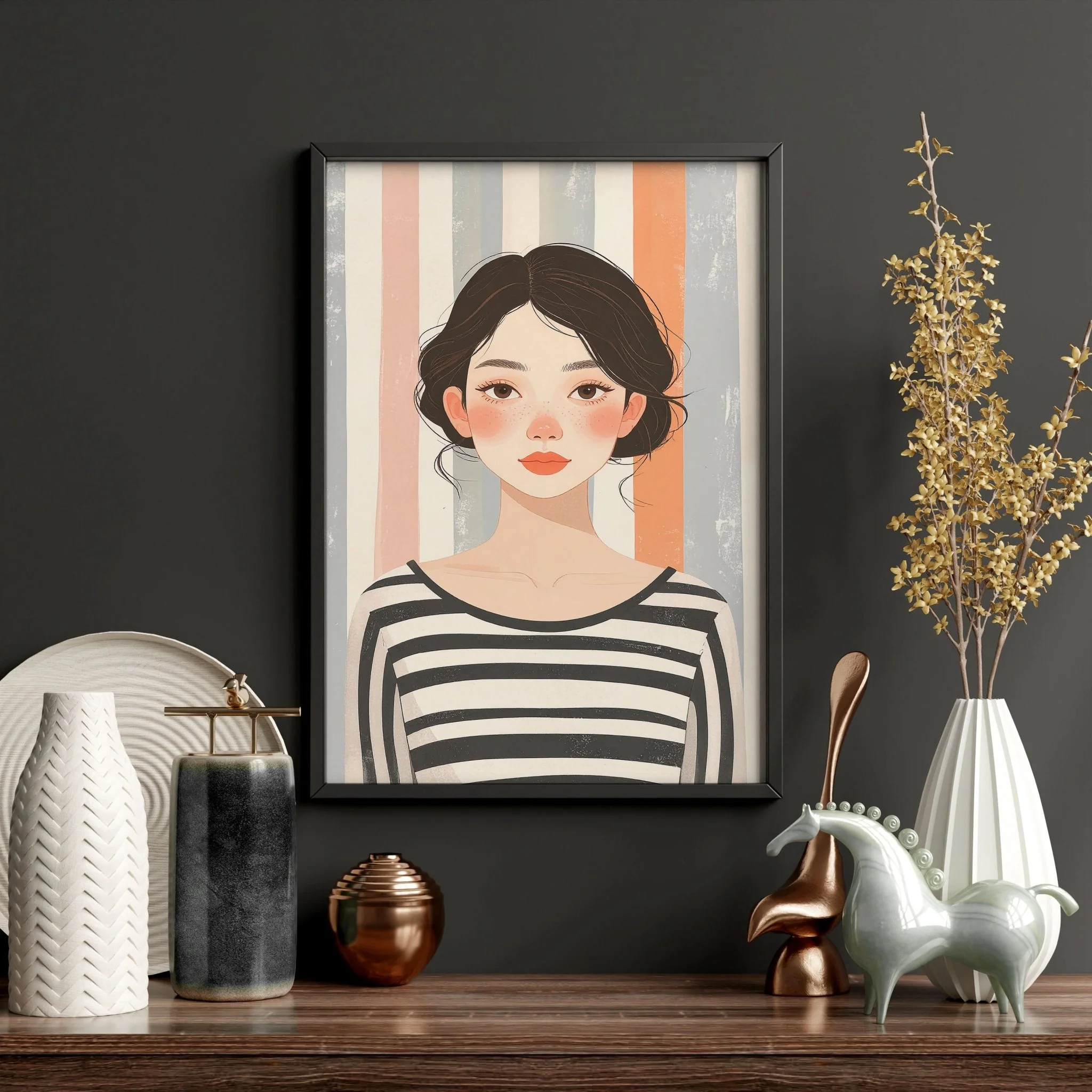 Framed Pictures For The Living Room | Set of 3 Boho Women Wall art Prints - Image 13
