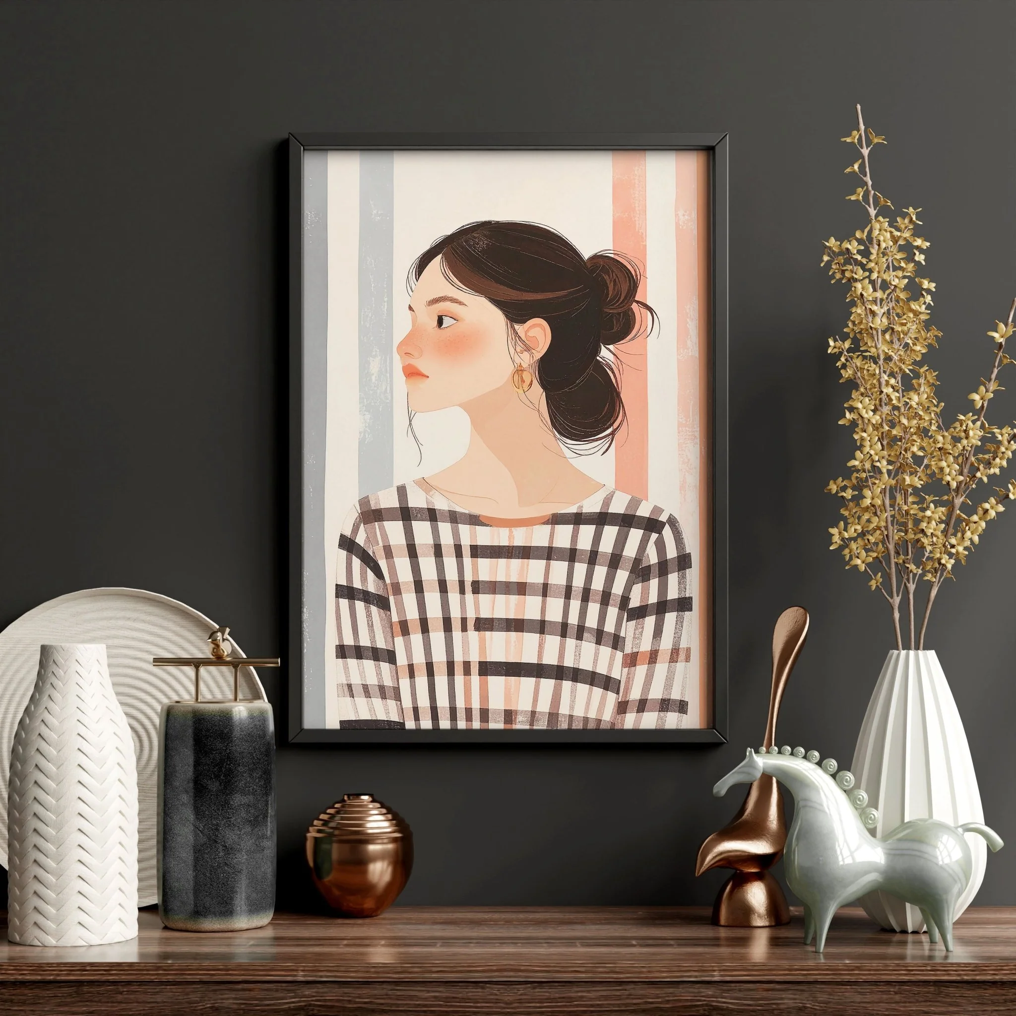 Framed Pictures For The Living Room | Set of 3 Boho Women Wall art Prints - Image 15