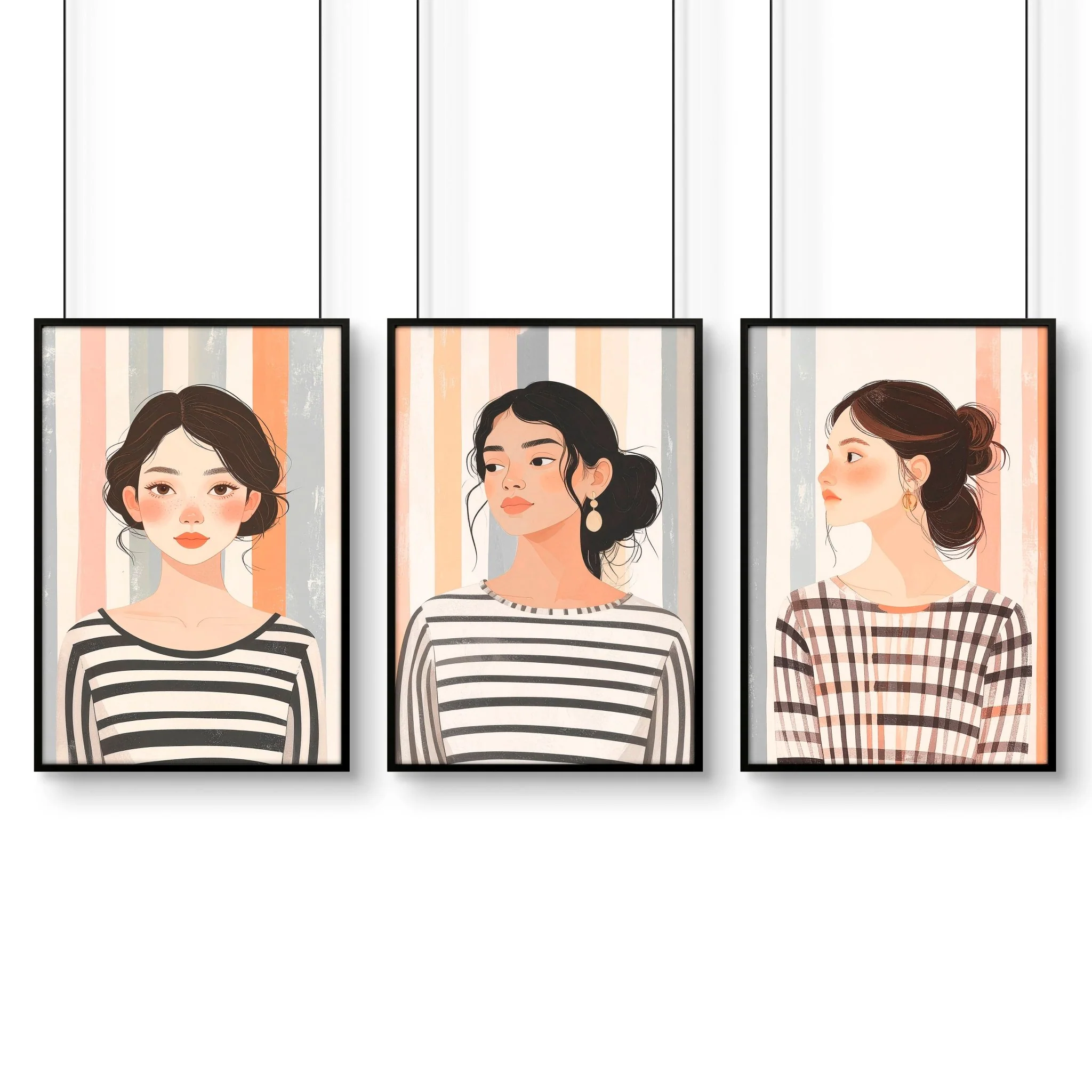 Framed Pictures For The Living Room | Set of 3 Boho Women Wall art Prints - Image 16