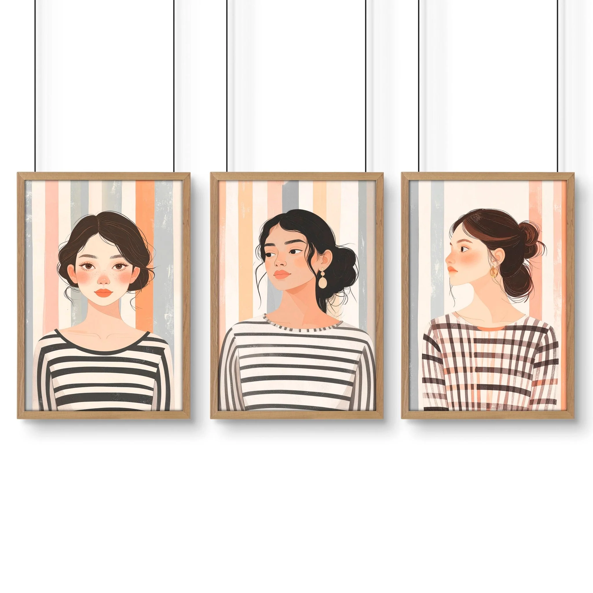 Framed Pictures For The Living Room | Set of 3 Boho Women Wall art Prints - Image 17