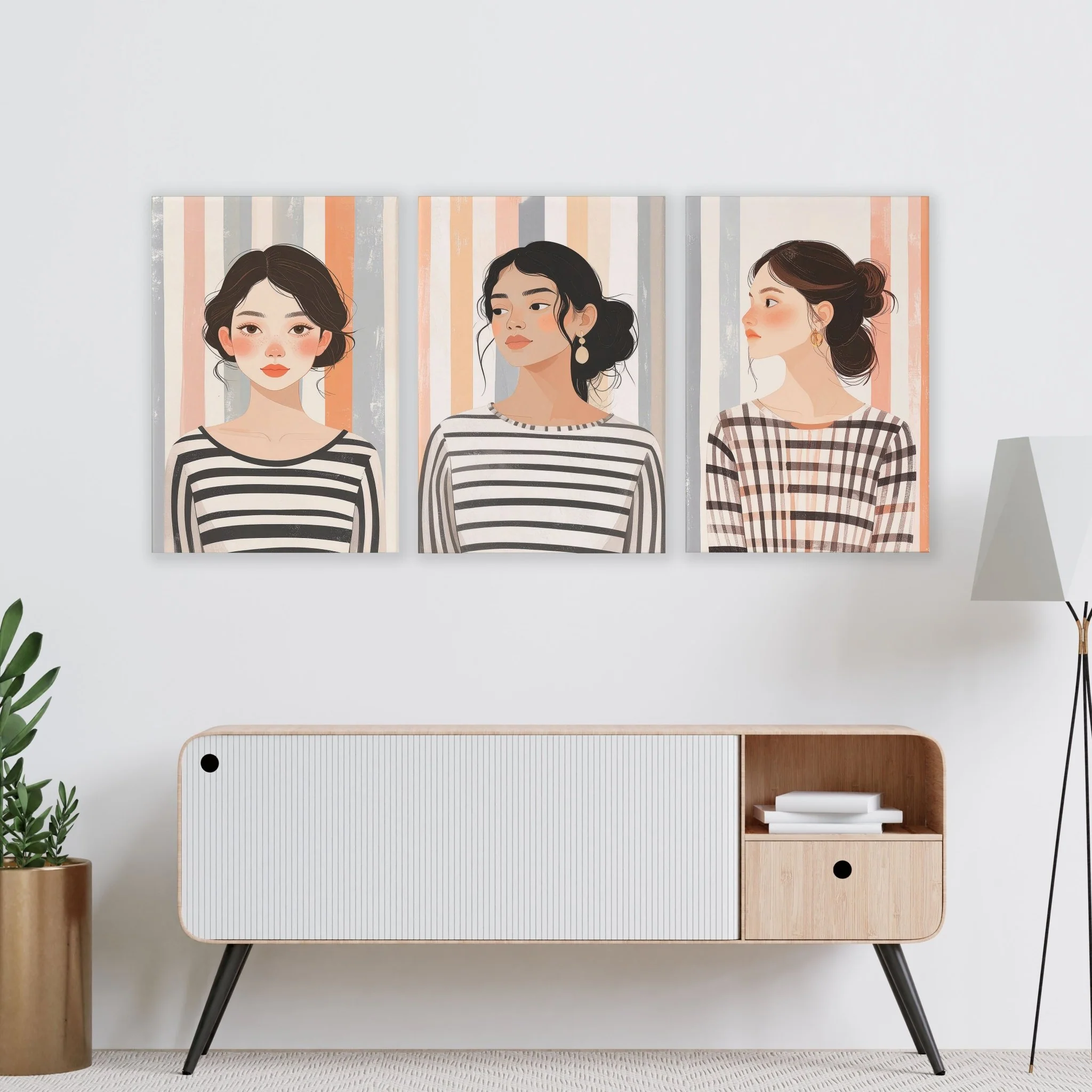 Framed Pictures For The Living Room | Set of 3 Boho Women Wall art Prints - Image 5