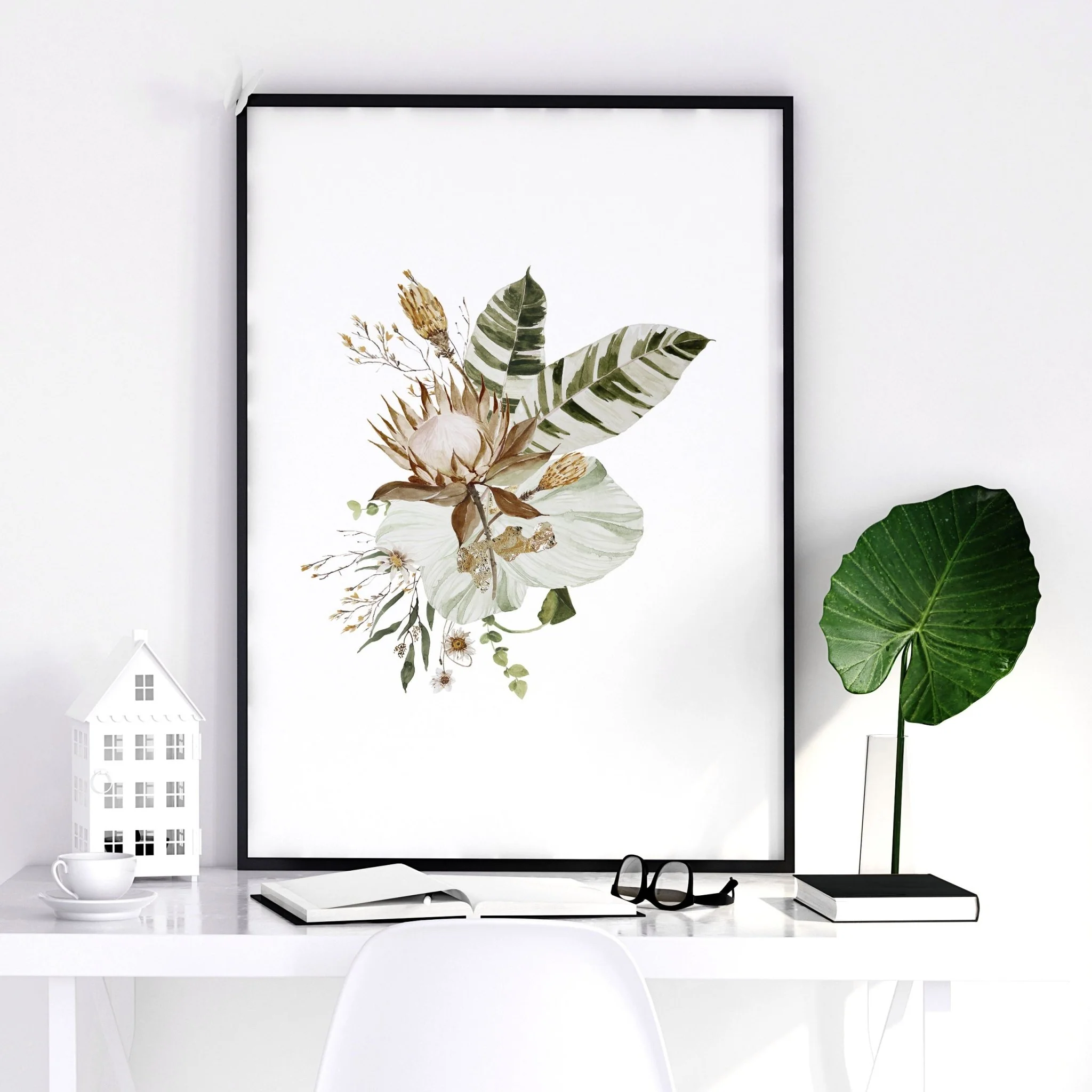Framed print for bathroom | set of 3 Earth toned Botanical wall prints - Image 5