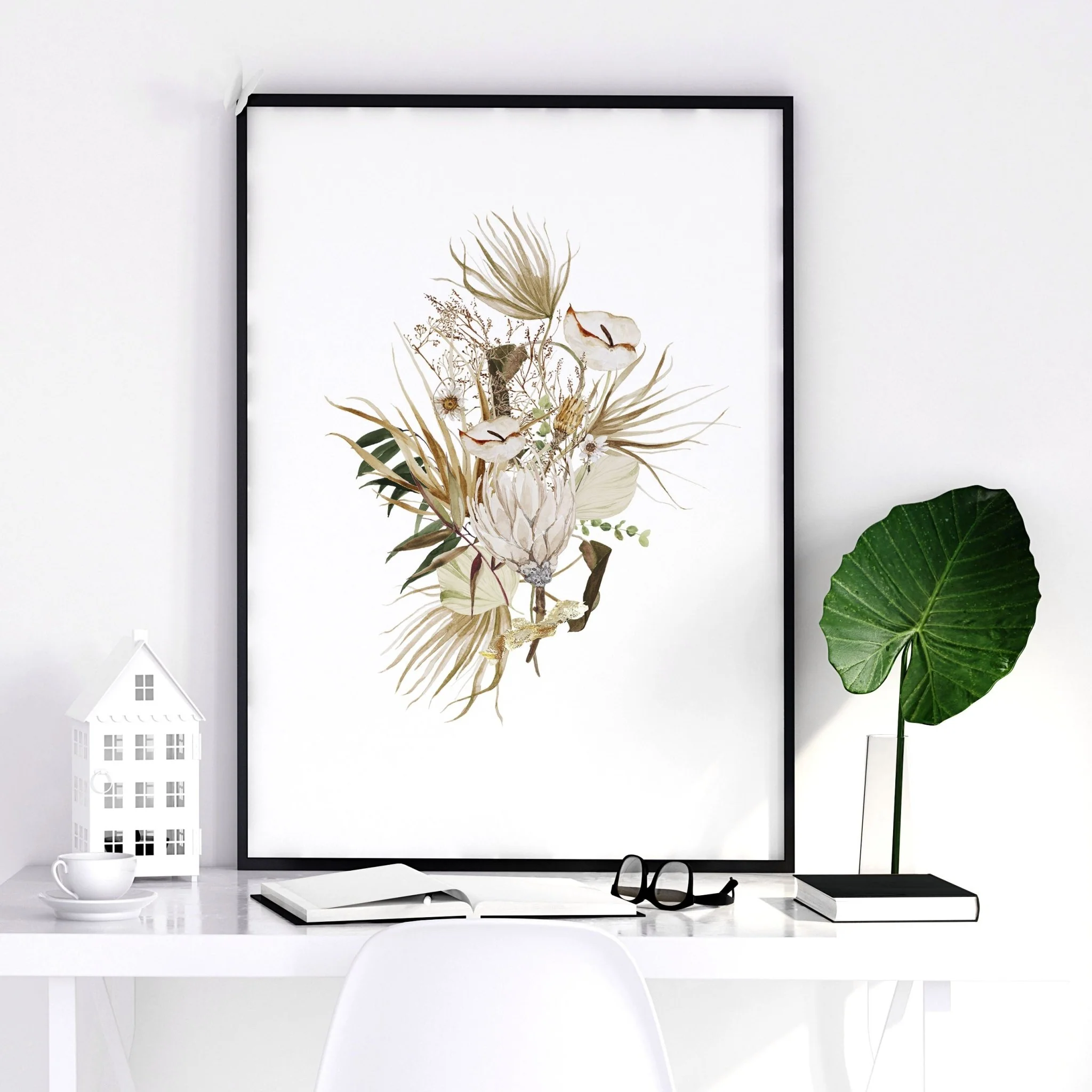 Framed print for bathroom | set of 3 Earth toned Botanical wall prints - Image 6