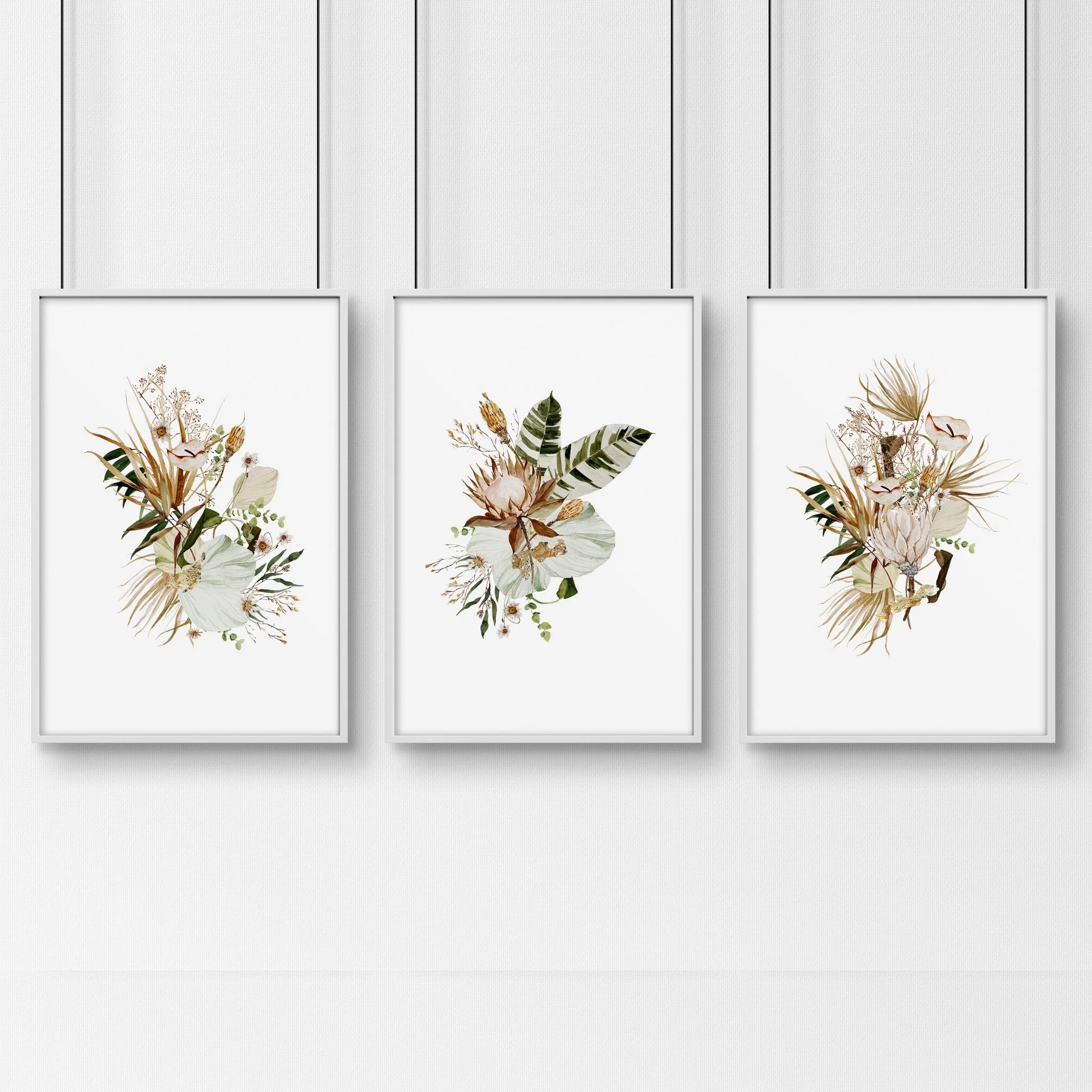 Framed print for bathroom | set of 3 Earth toned Botanical wall prints - Image 8