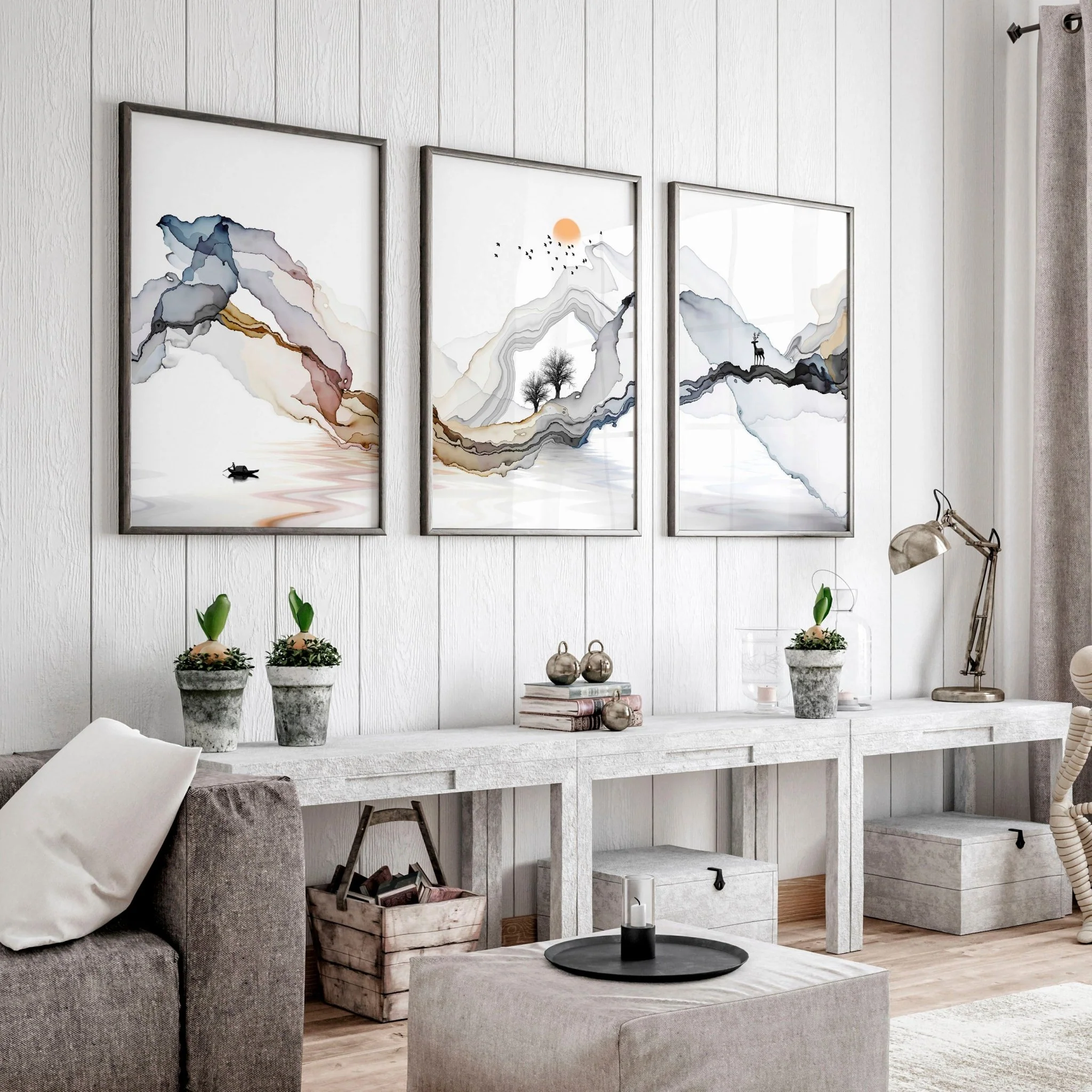 Framed print set of 3 | Landscape wall art for Living room - Image 6