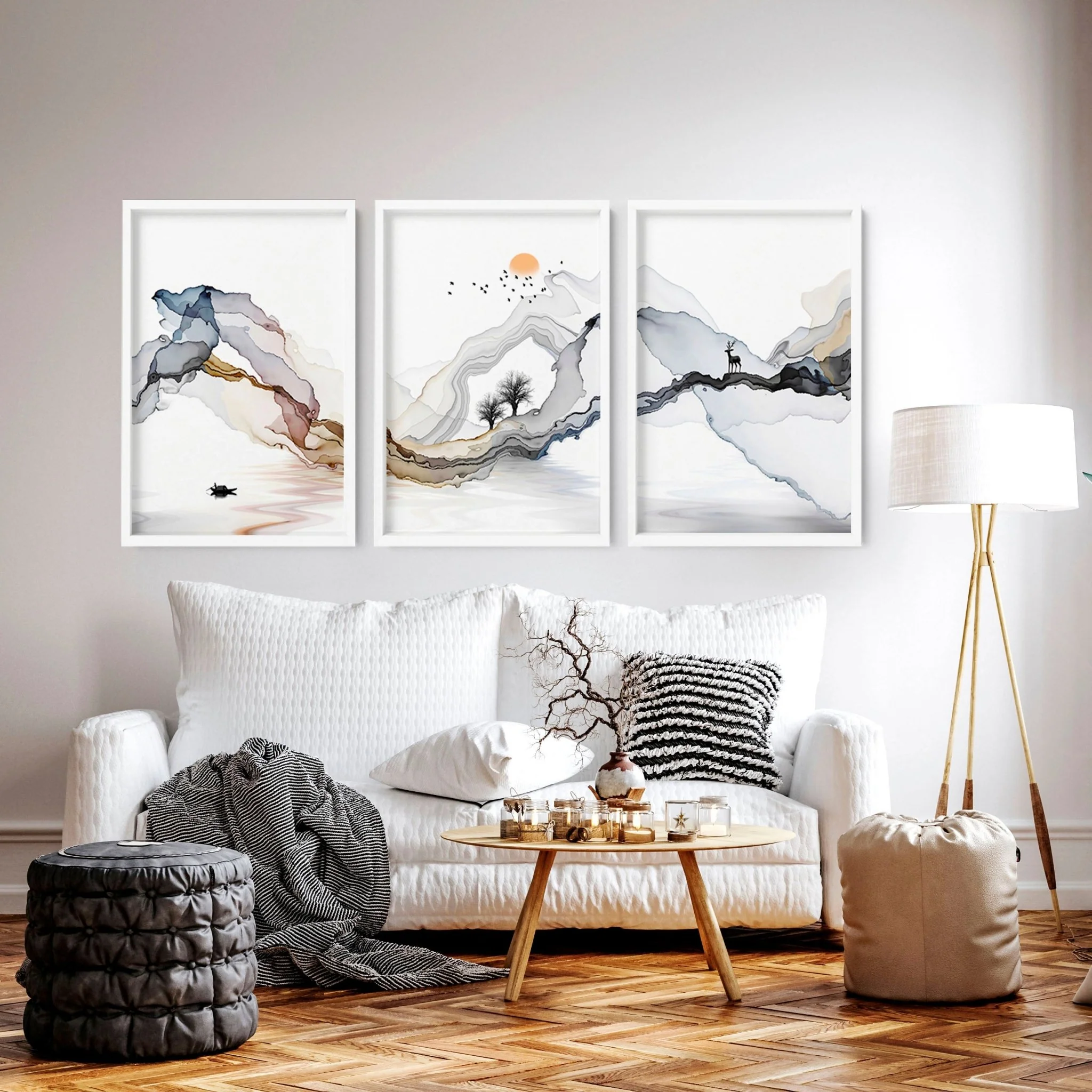 Framed print set of 3 | Landscape wall art for Living room - Image 7