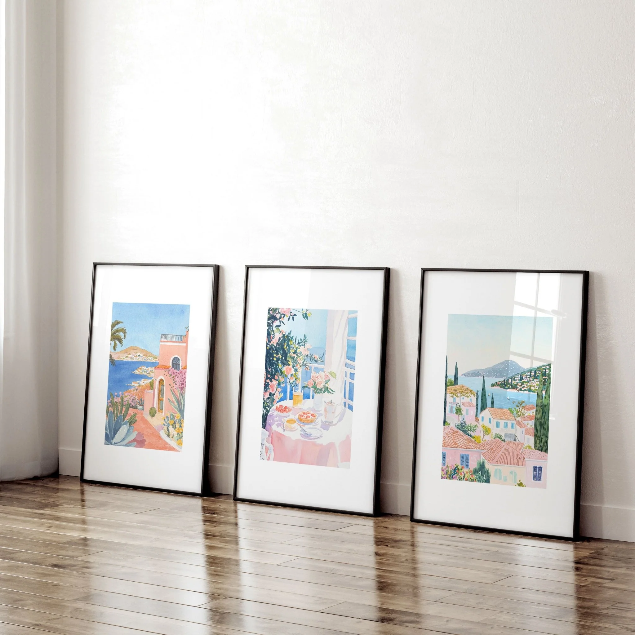 Framed Print Wall | Set of 3 Beach Decor Wall art Prints - Image 2