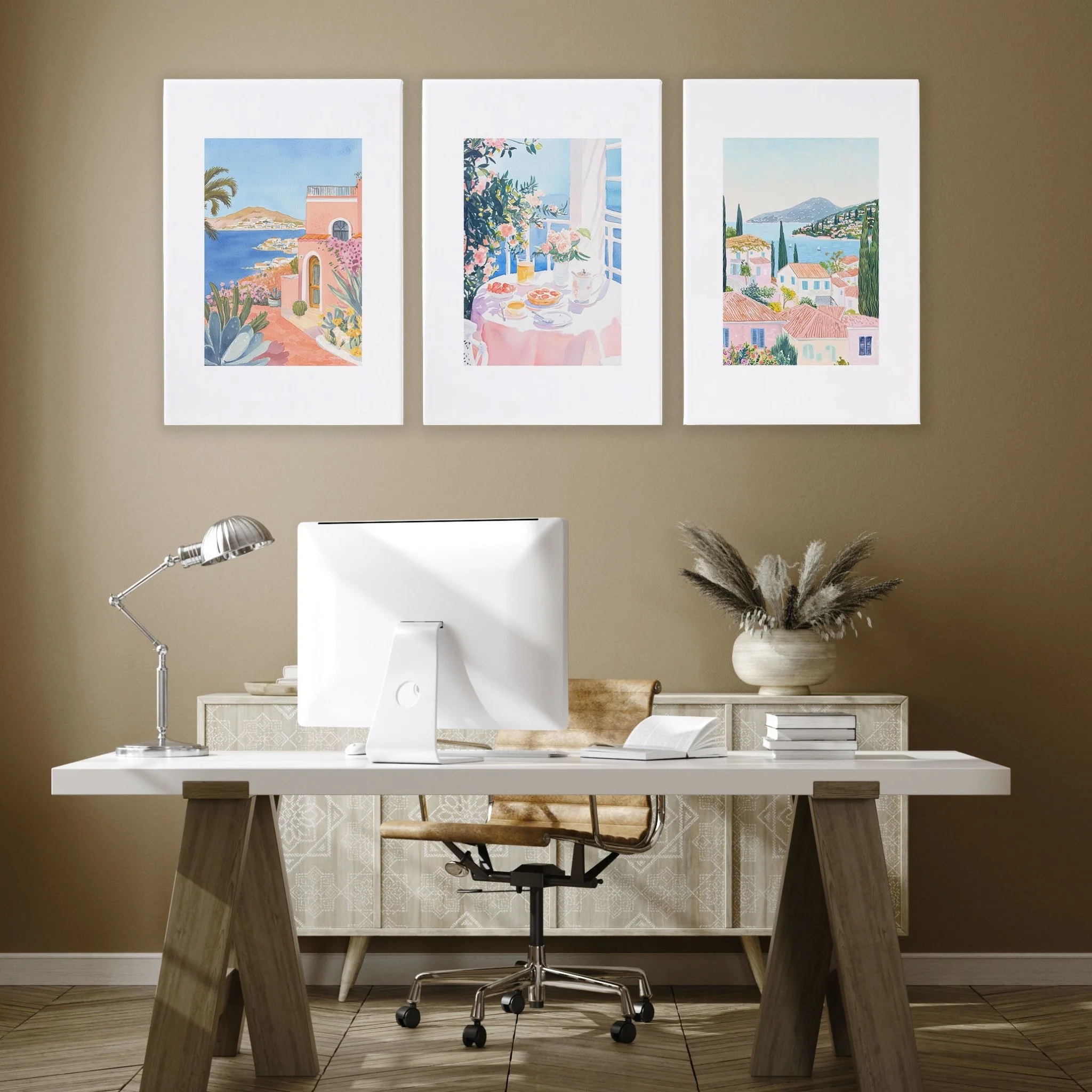 Framed Print Wall | Set of 3 Beach Decor Wall art Prints - Image 3