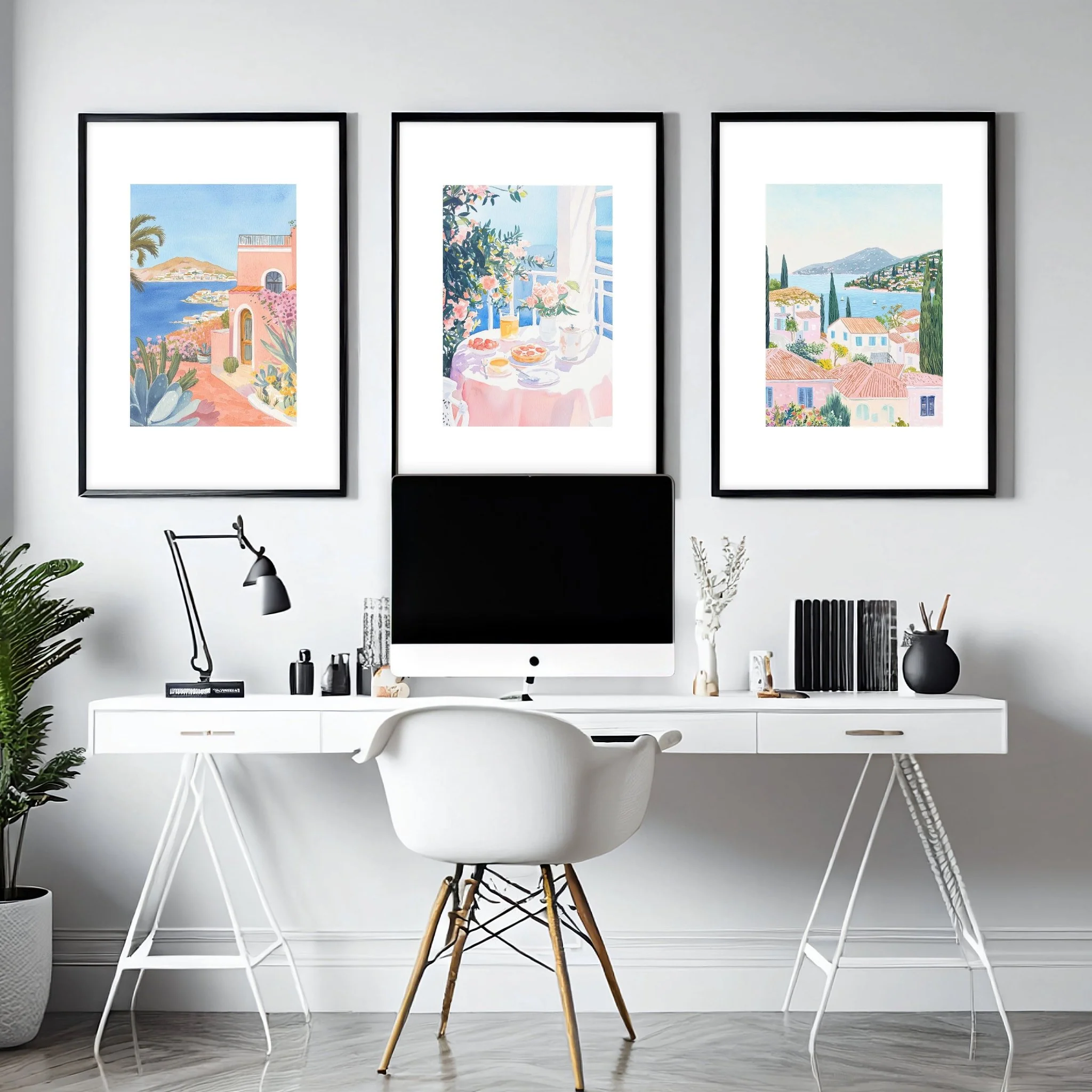Framed Print Wall | Set of 3 Beach Decor Wall art Prints - Image 5