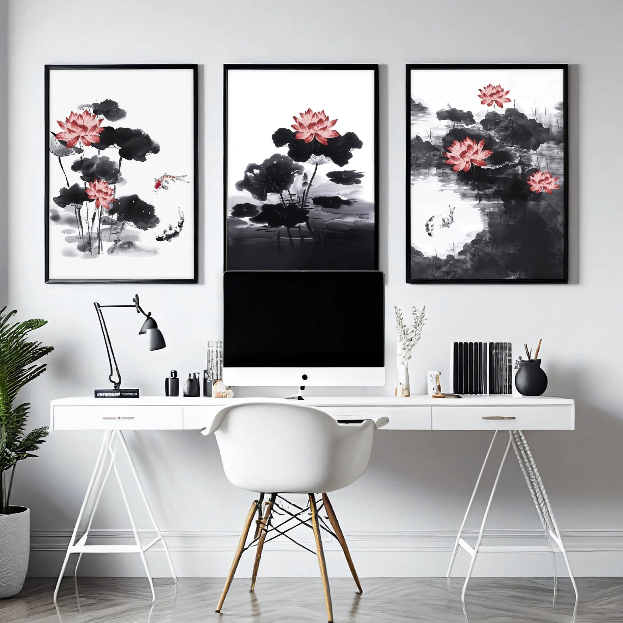 Framed Prints For Wall | Set of 3 Asian Inspired Wall art Prints - Image 2