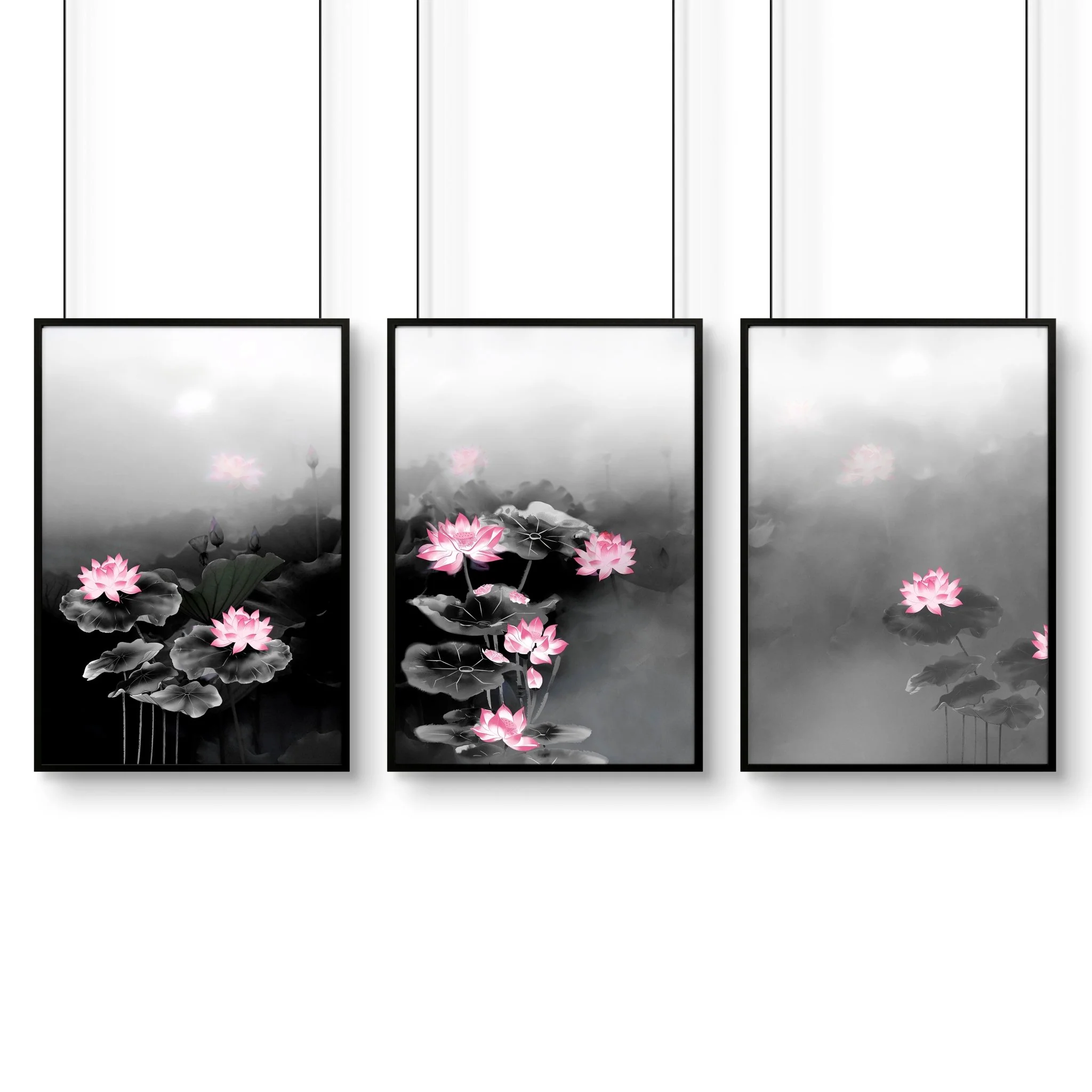 Framed Prints Wall | Set of 3 Asian Inspired Wall art Prints - Image 13