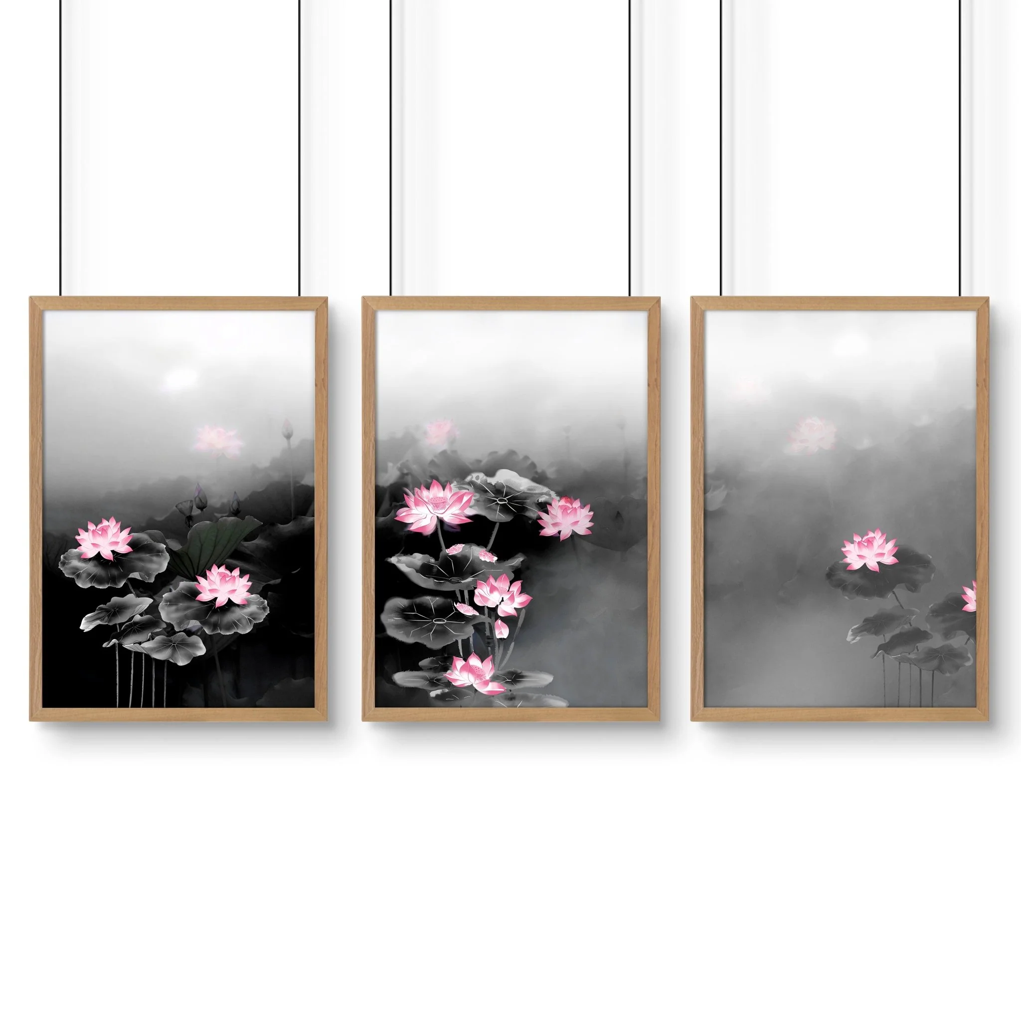 Framed Prints Wall | Set of 3 Asian Inspired Wall art Prints - Image 14