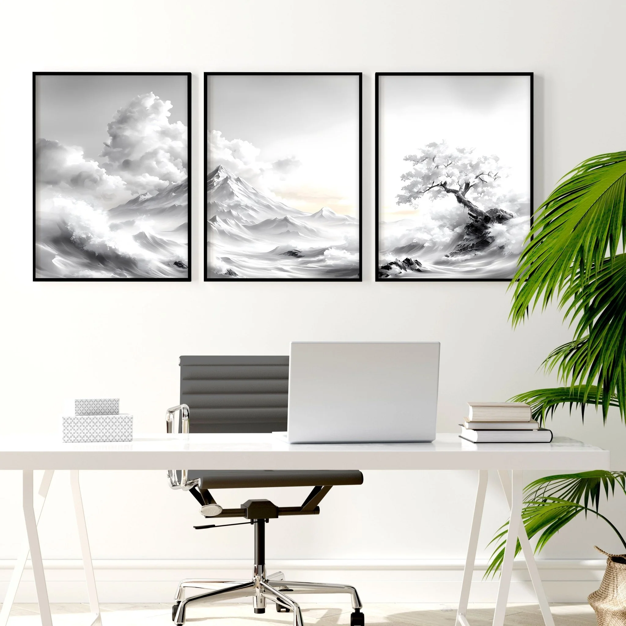 Framed Wall Art Sets of 3 | Set of 3 Asian Inspired Wall art Prints - Image 6