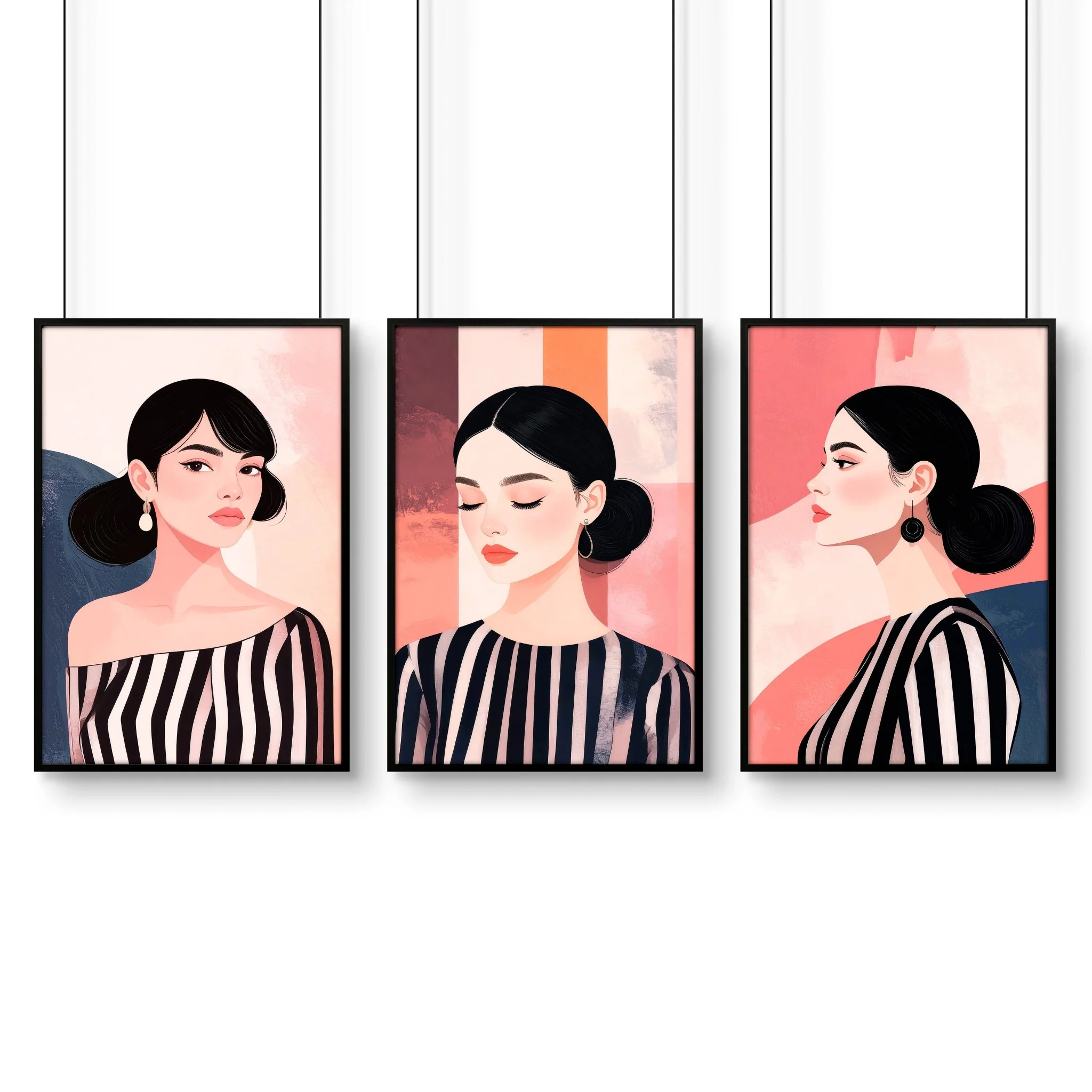 Frames Living Room | Set of 3 Boho Women Wall art Prints - Image 14