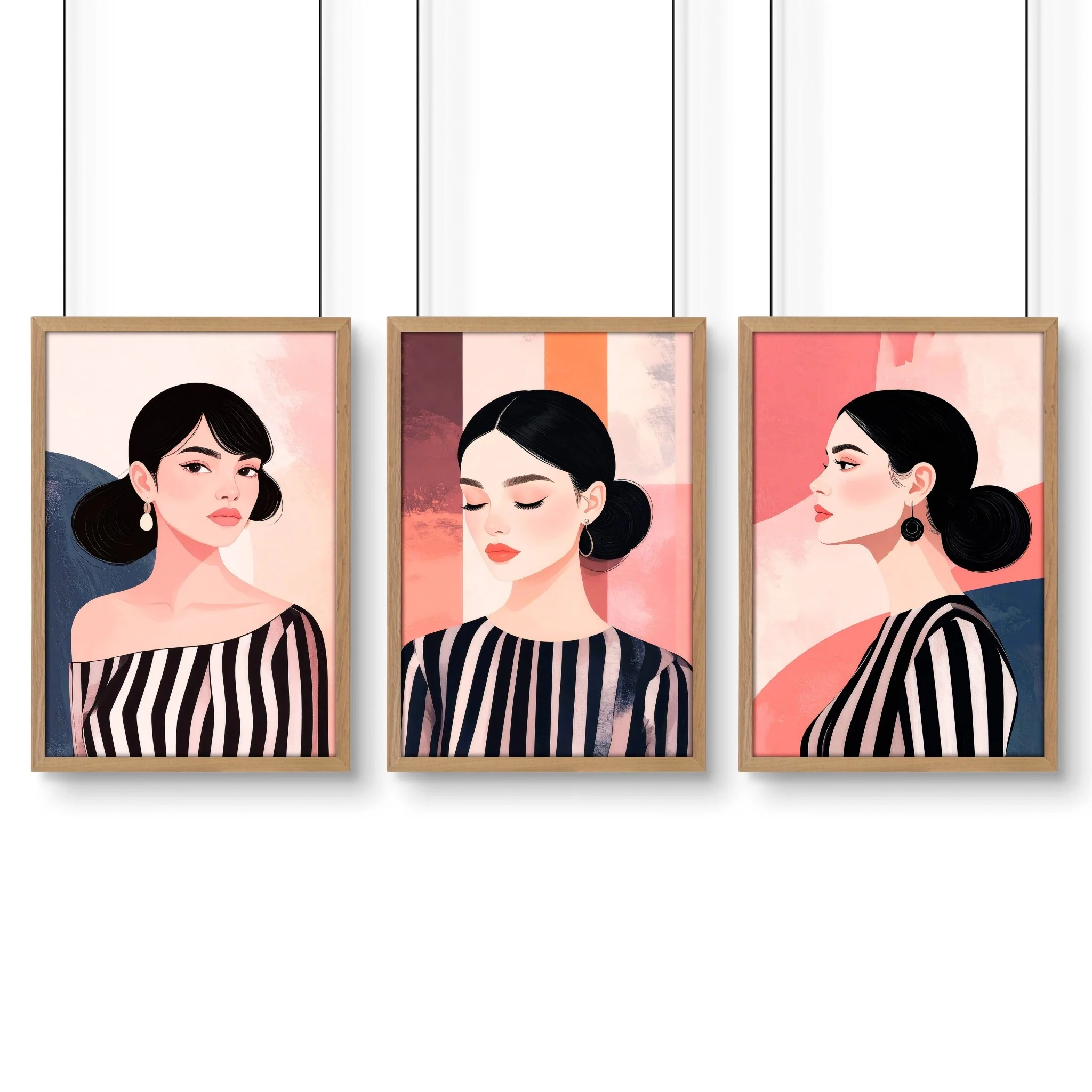 Frames Living Room | Set of 3 Boho Women Wall art Prints - Image 16
