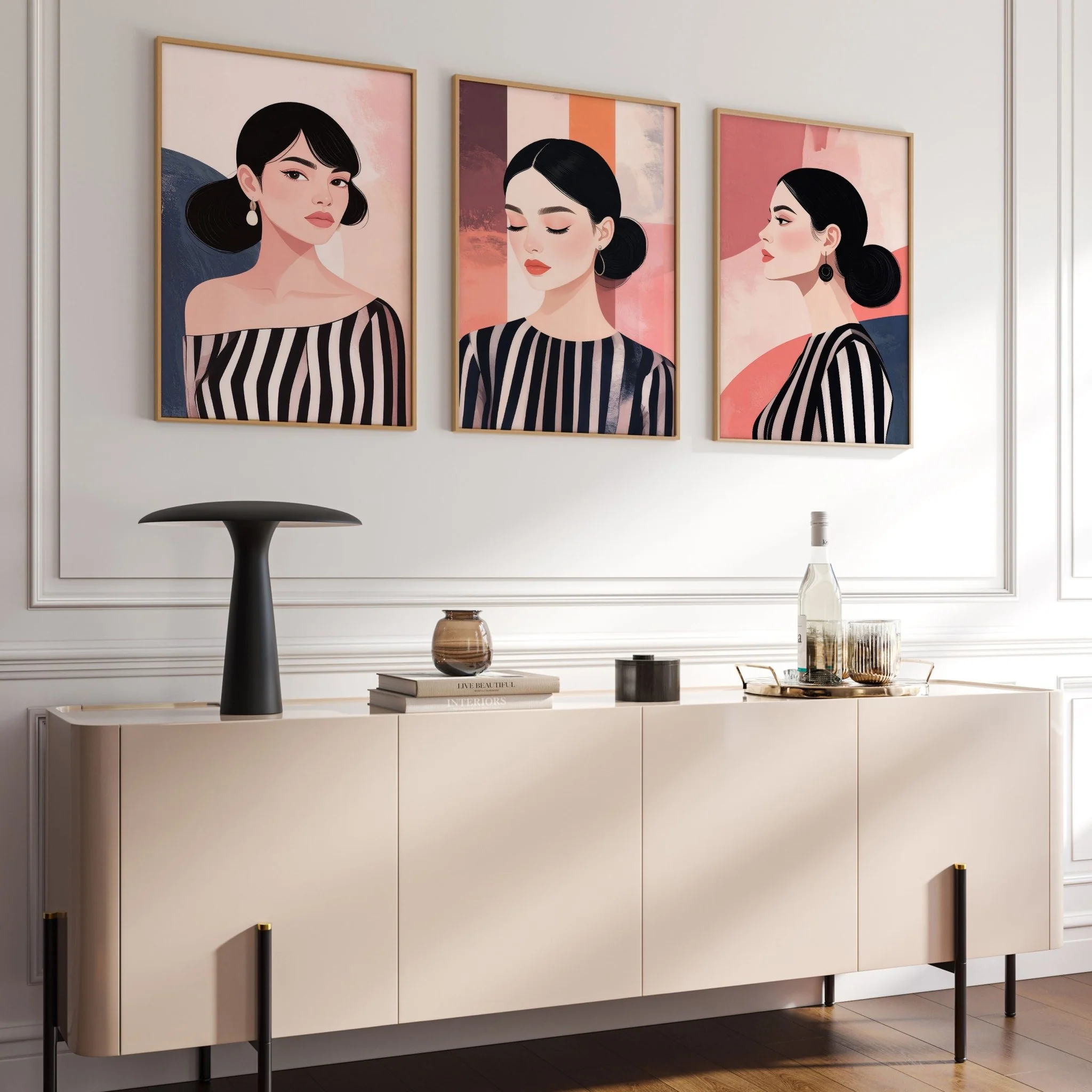 Frames Living Room | Set of 3 Boho Women Wall art Prints - Image 3