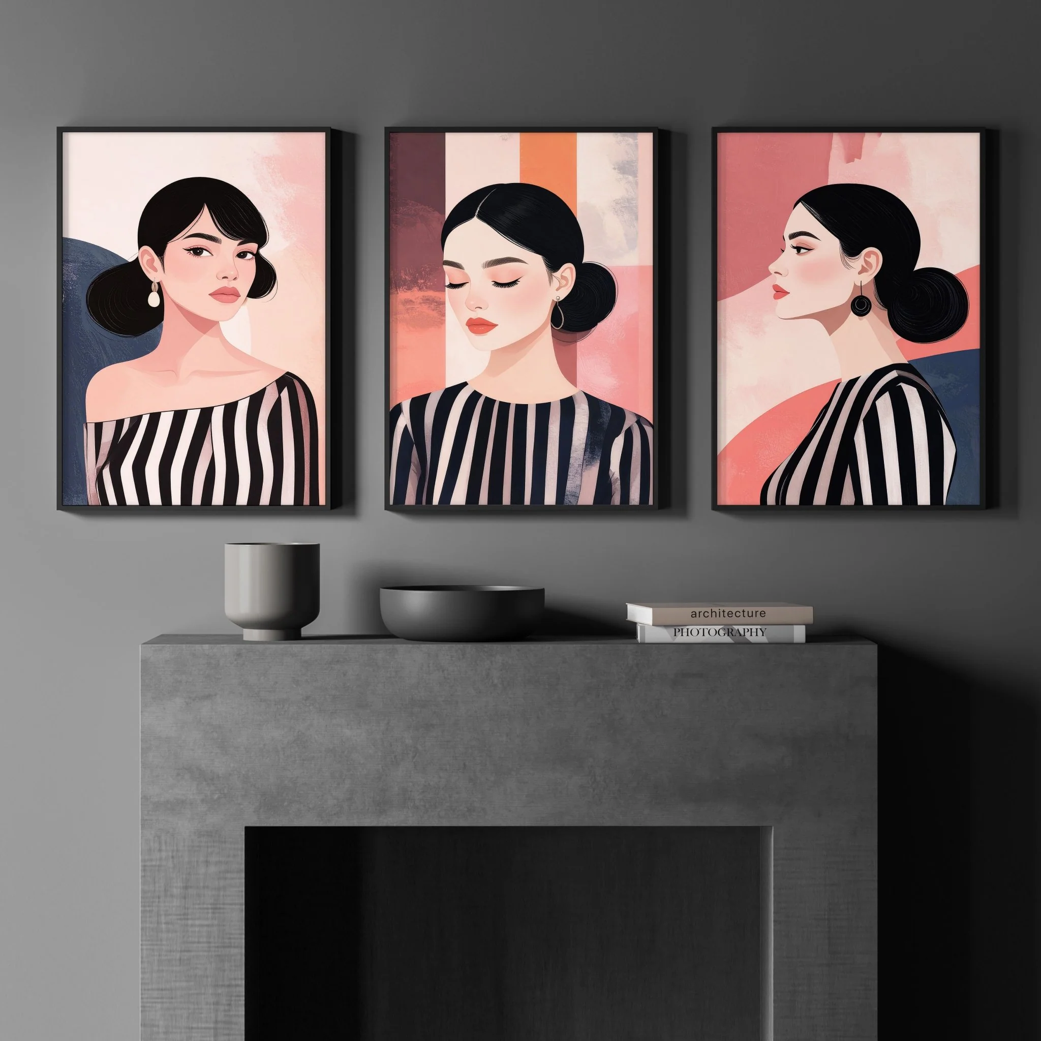 Frames Living Room | Set of 3 Boho Women Wall art Prints - Image 4