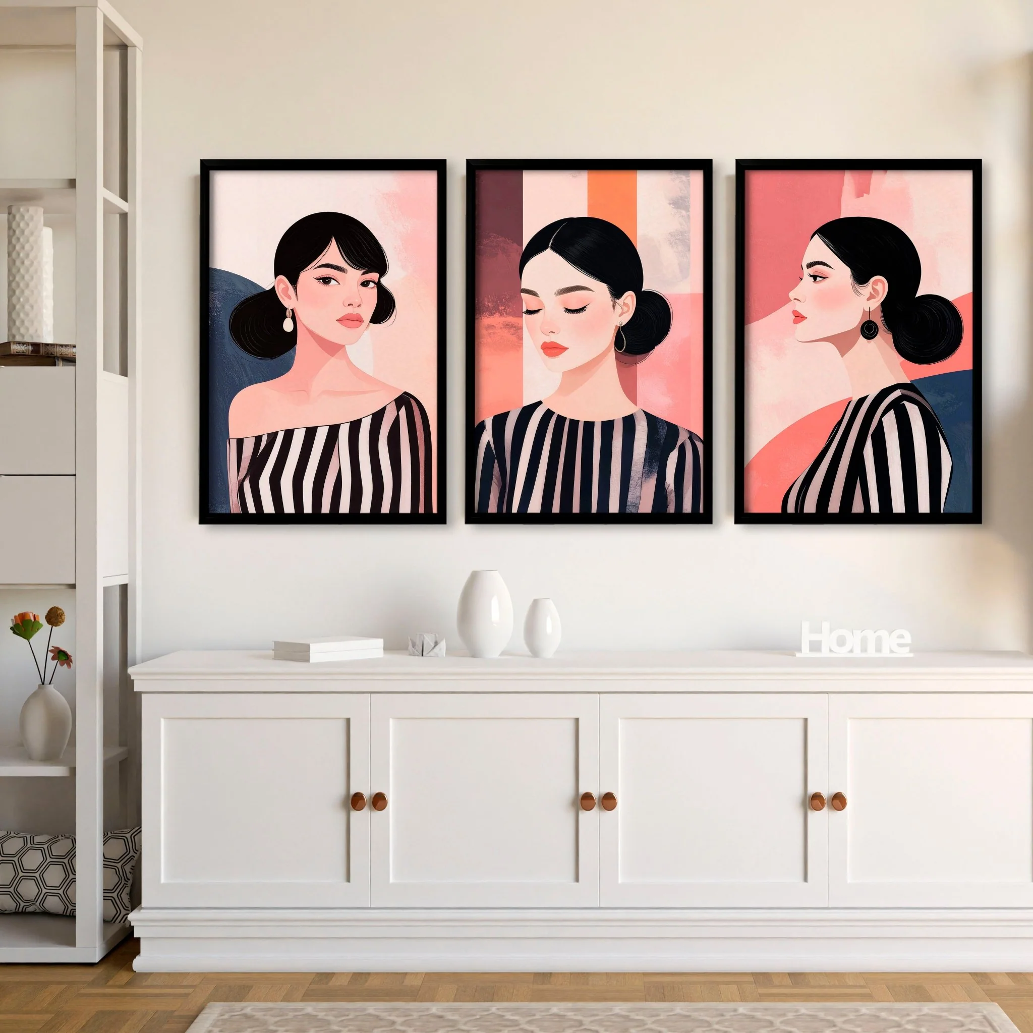 Frames Living Room | Set of 3 Boho Women Wall art Prints - Image 6