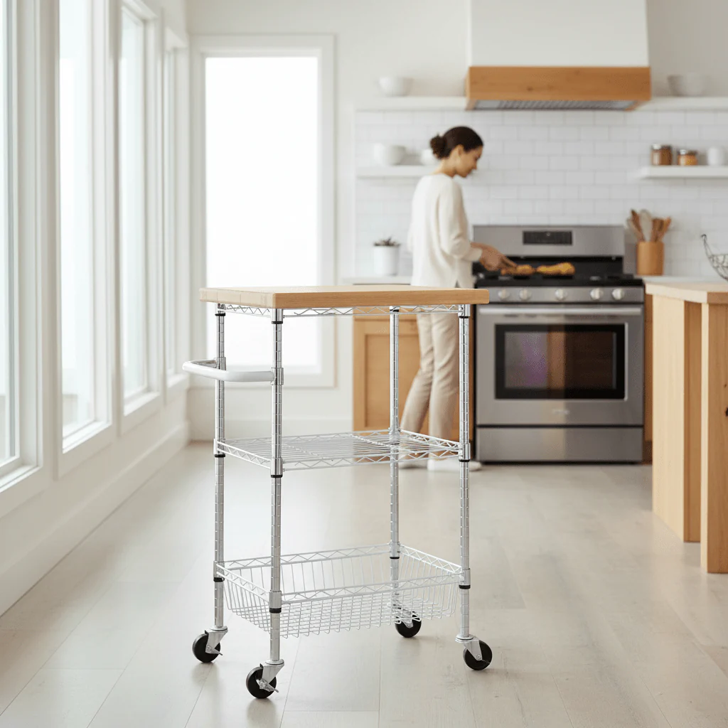 Frankfurt 3 Tier Kitchen Trolley - Image 2
