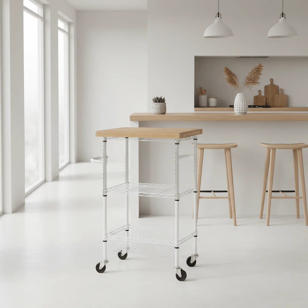 Frankfurt 3 Tier Kitchen Trolley - Image 3