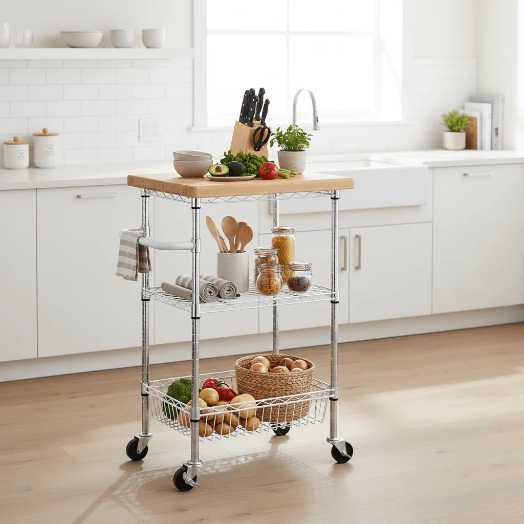 Frankfurt 3 Tier Kitchen Trolley - Image 4