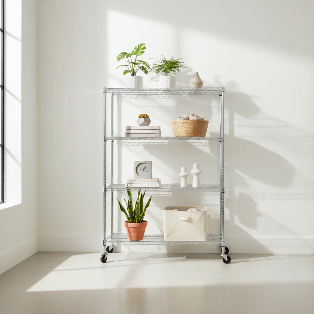 Frankfurt 4 Tier Metal Shelf Unit - Image 3