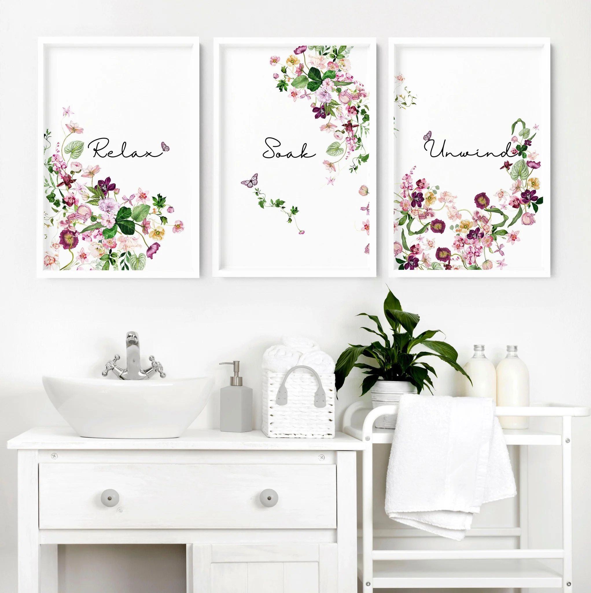 French style country bathrooms | Set of 3 framed wall art - Image 7