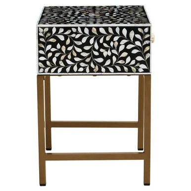 Fusion 1 Drawer Side Table with Bone Inlay - Image 6