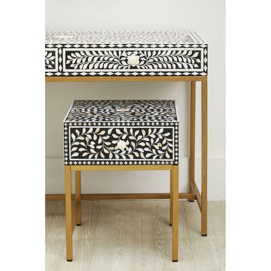 Fusion 1 Drawer Side Table with Bone Inlay - Image 9