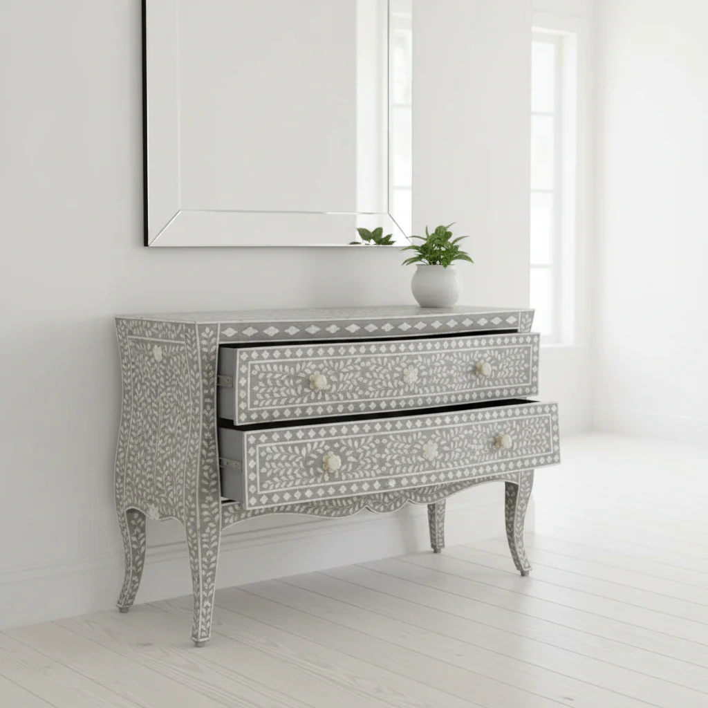 Fusion 2 Drawer Chest with Mother of Pearl Inlay - Image 3