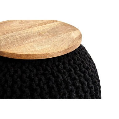 Fusion Black Woven Pouffe - Image 6