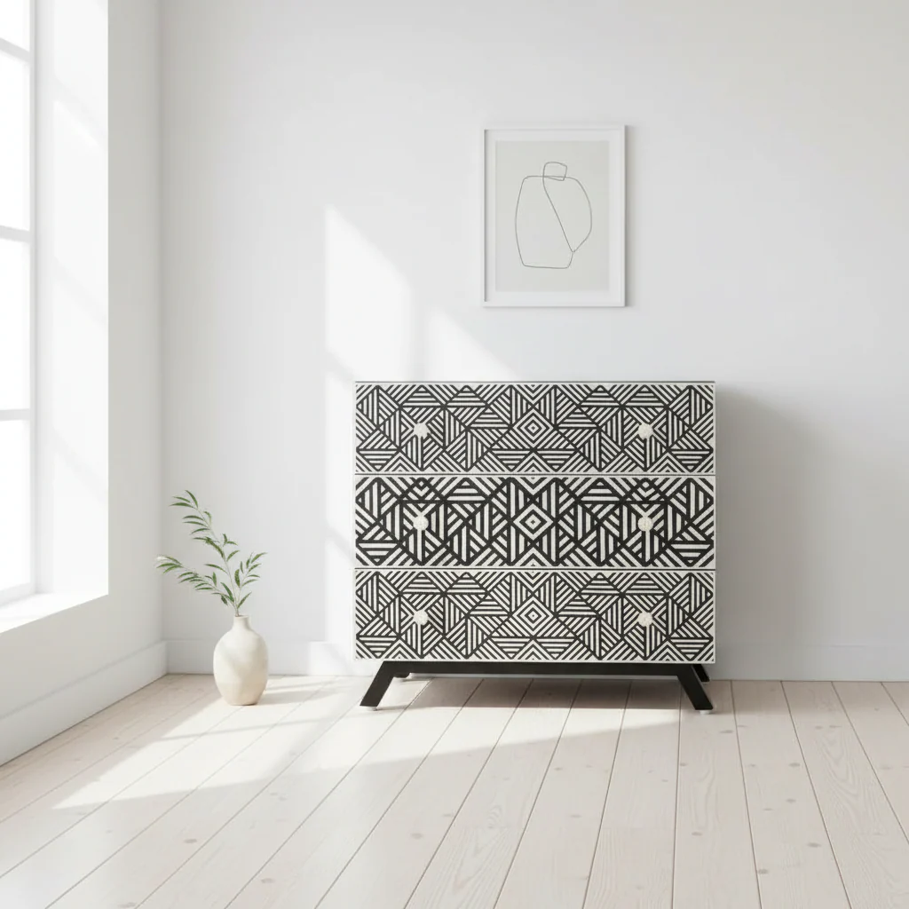 Fusion Bone Monochrome Chest of drawers - Image 2