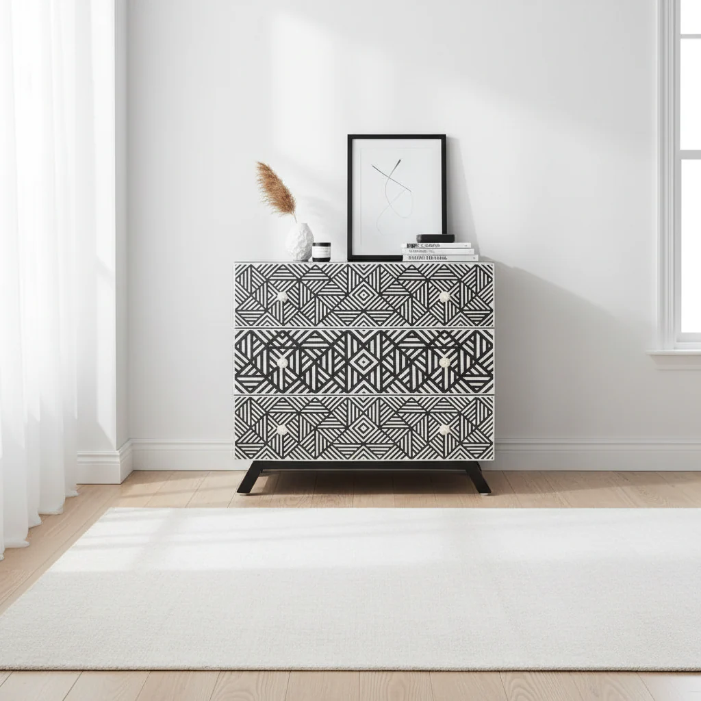 Fusion Bone Monochrome Chest of drawers - Image 3