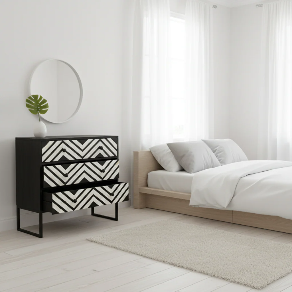 Fusion Three Drawer Chest with Bone Inlay - Image 3