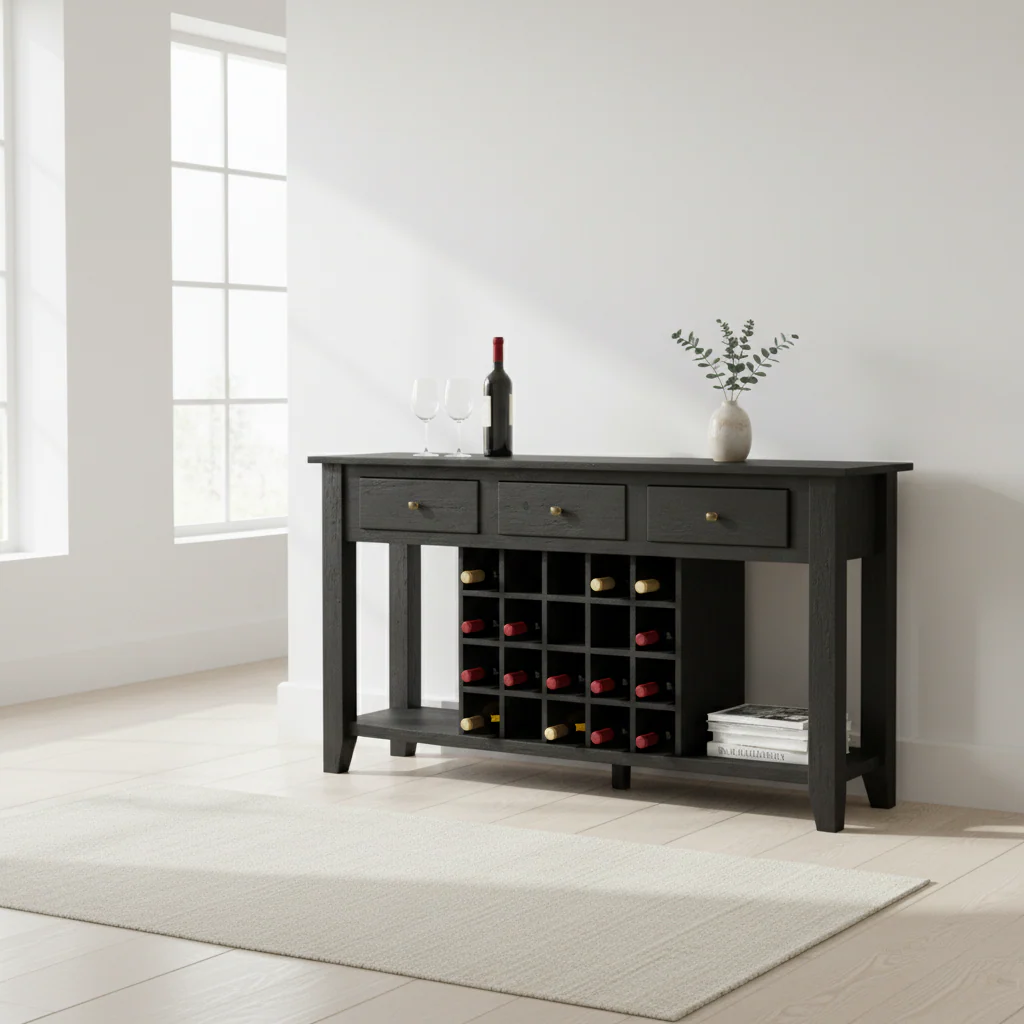 Fusion Wine Bottle Storage Console Table - Image 3