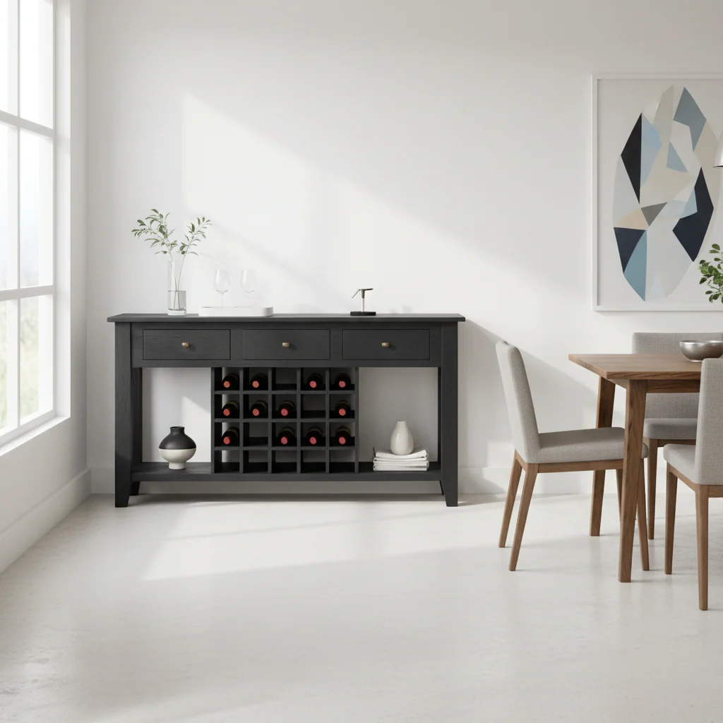 Fusion Wine Bottle Storage Console Table - Image 4