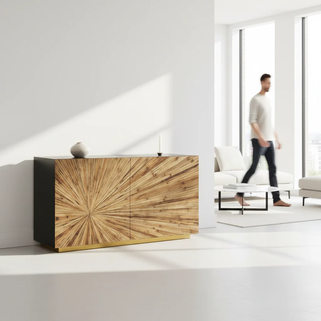 Gabelle Ebony Bamboo Console Table - Image 3