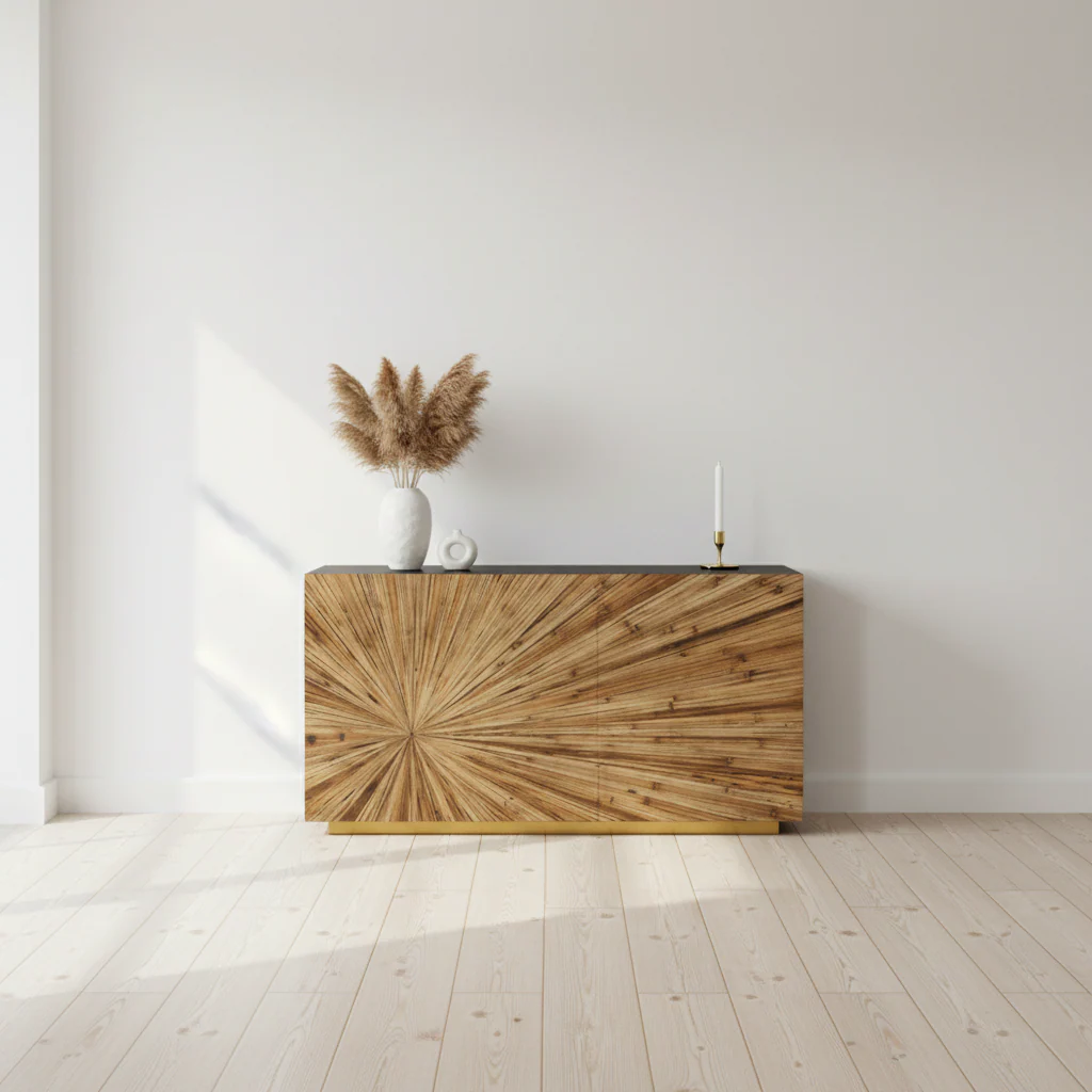 Gabelle Ebony Bamboo Console Table - Image 4