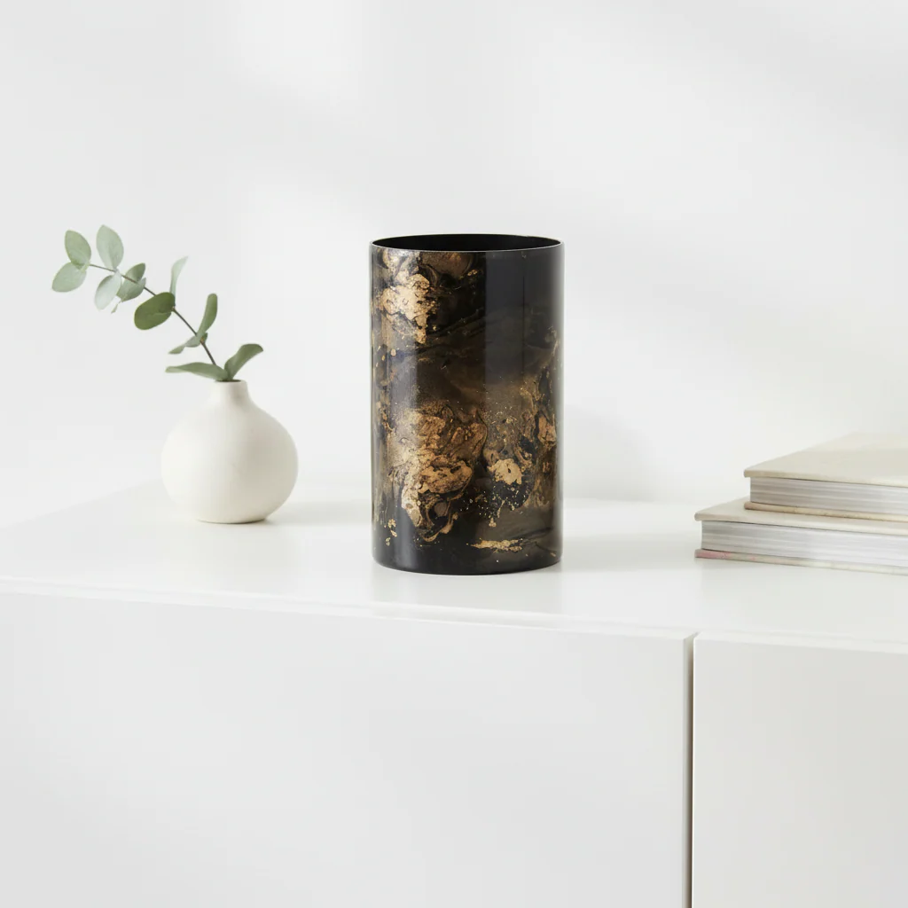 Gaia Black And Gold Large Candle Holder - Image 3