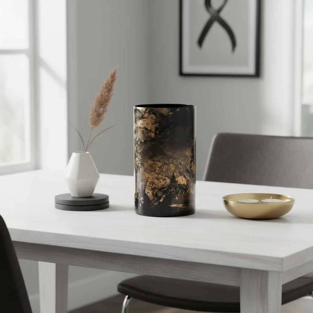 Gaia Black And Gold Large Candle Holder - Image 4
